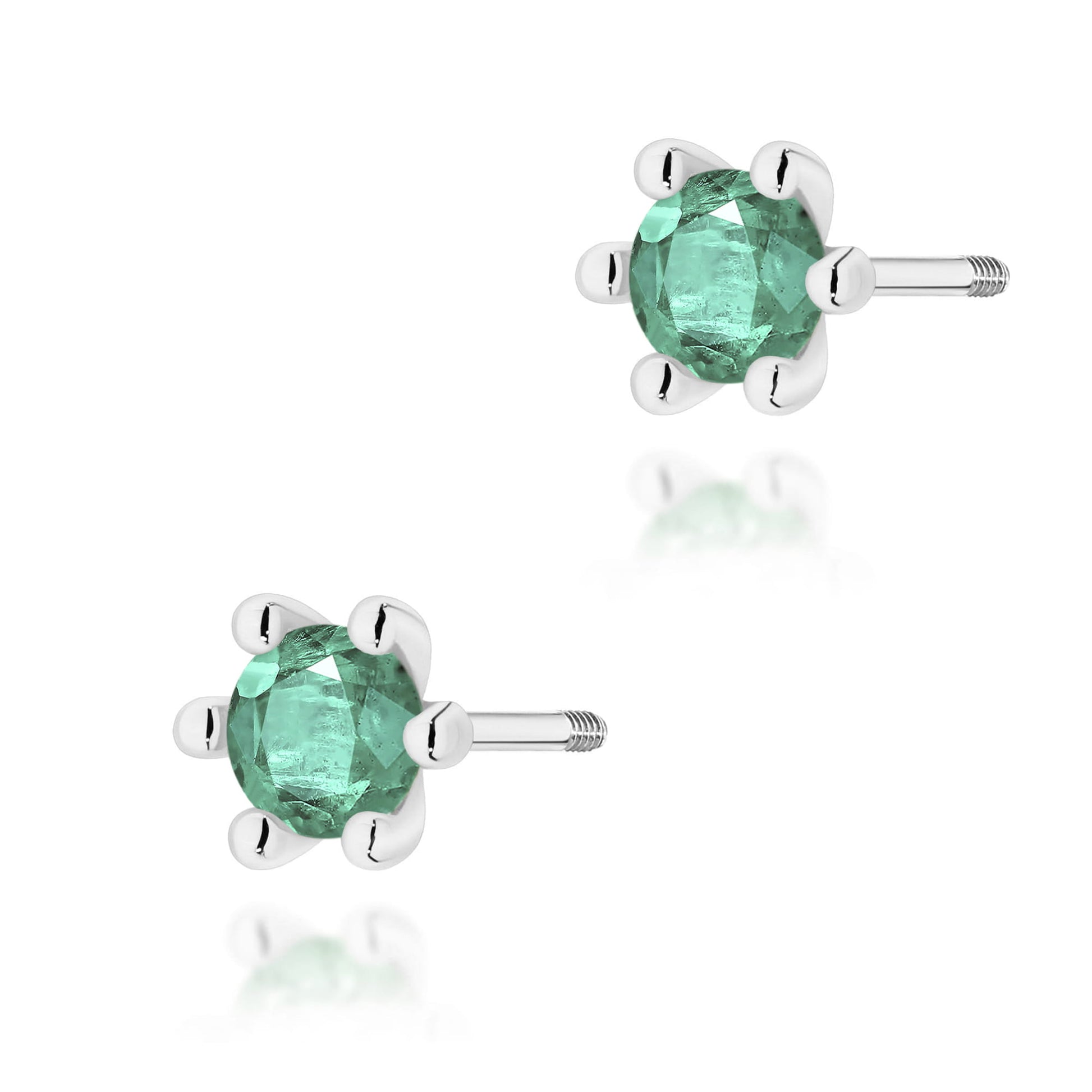 Cercei Aur 14K Cu Smaralde Rotunde K0222