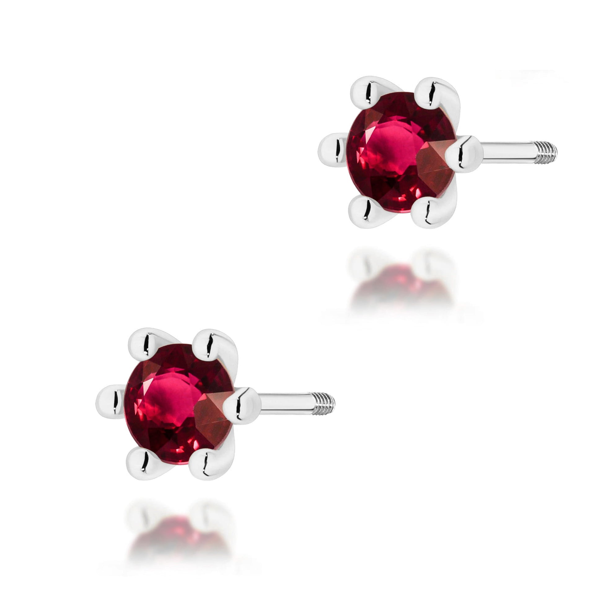 Cercei Aur 14K Cu Rubin Rotund 2 x 0.30ct Model K0222