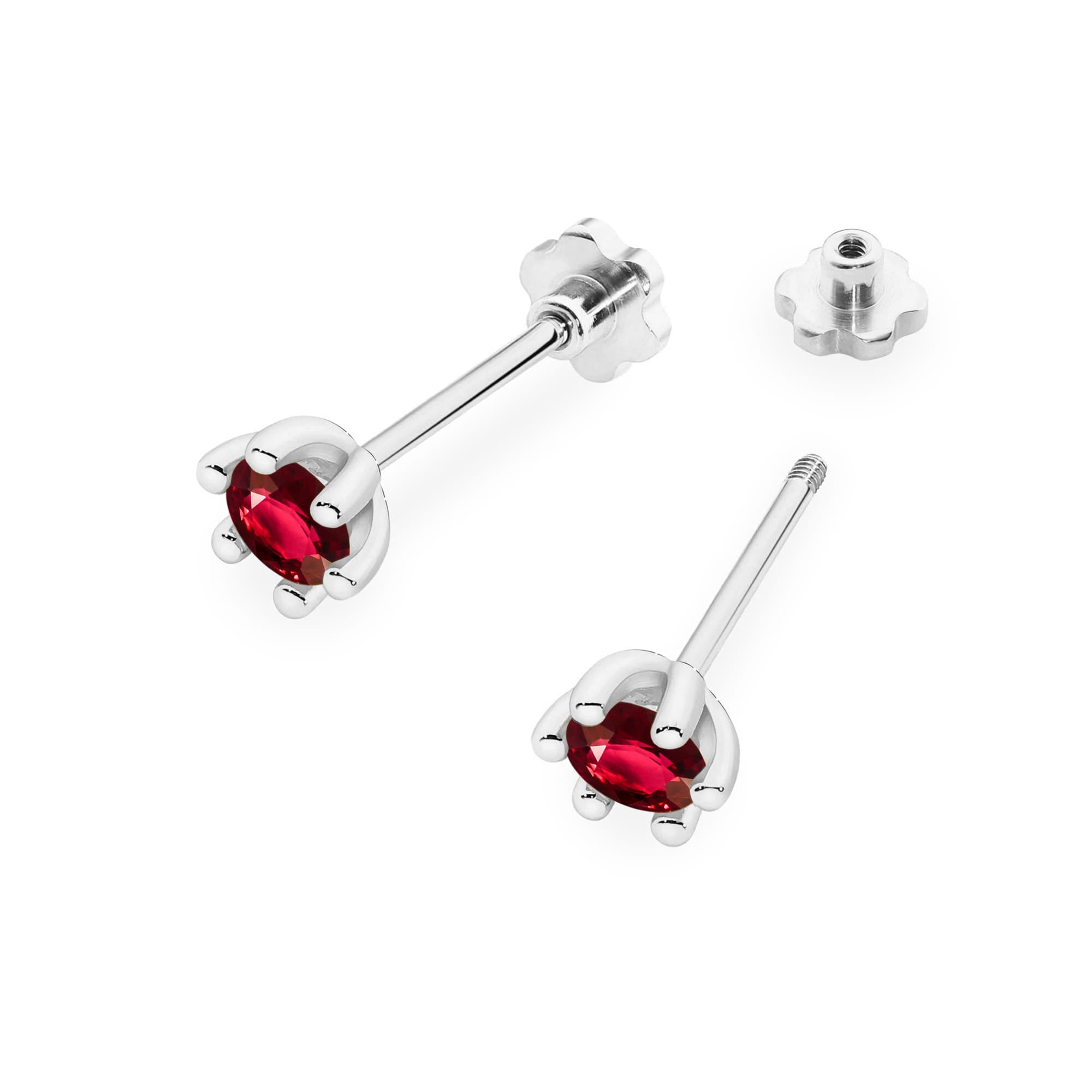 Cercei Aur 14K Cu Rubin Rotund 2 x 0.30ct Model K0222