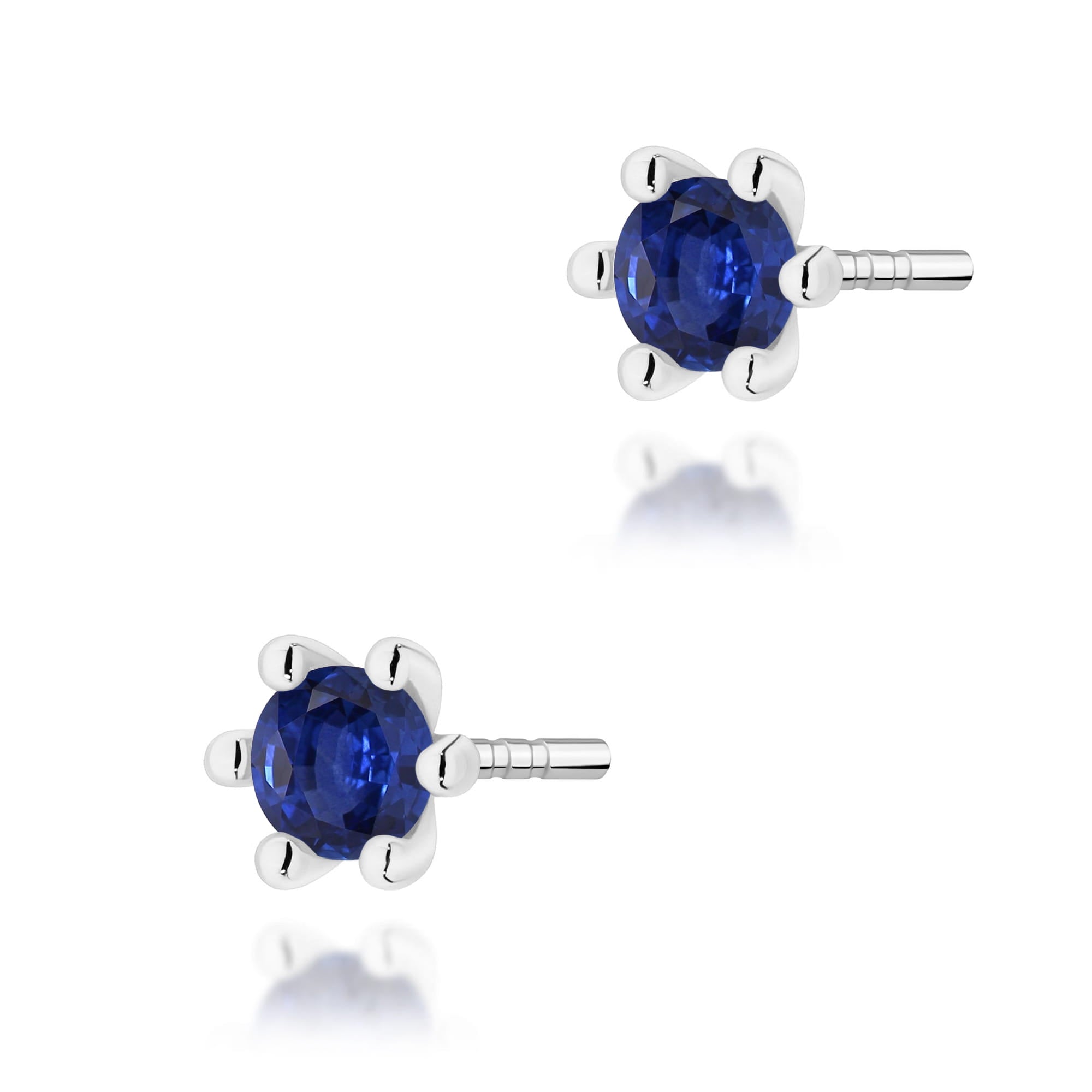 Cercei Aur 14K cu Safire Rotunde K0222