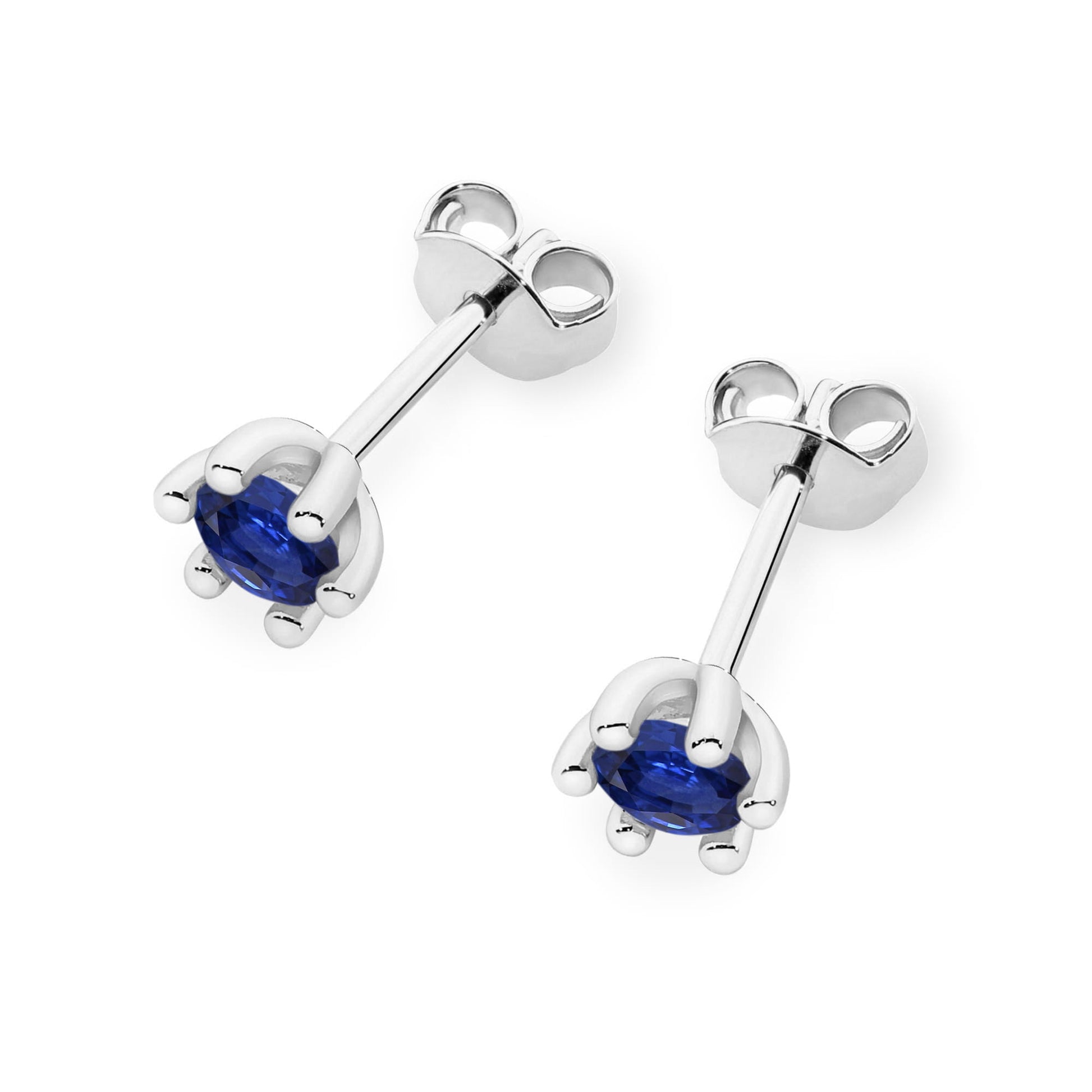 Cercei Aur 14K cu Safire Rotunde K0222