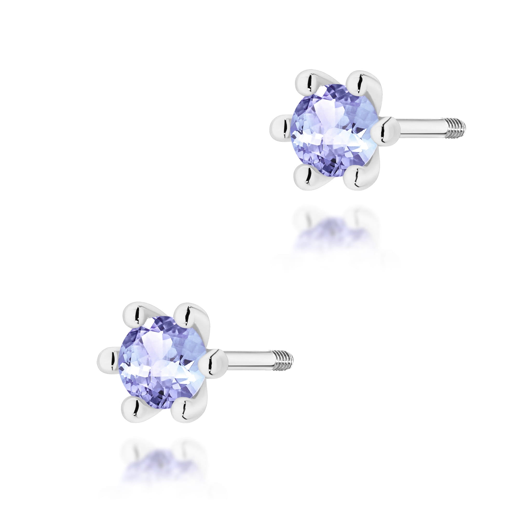 Cercei Aur 14K Tanzanit Rotund 2 x 0.15ct Stud