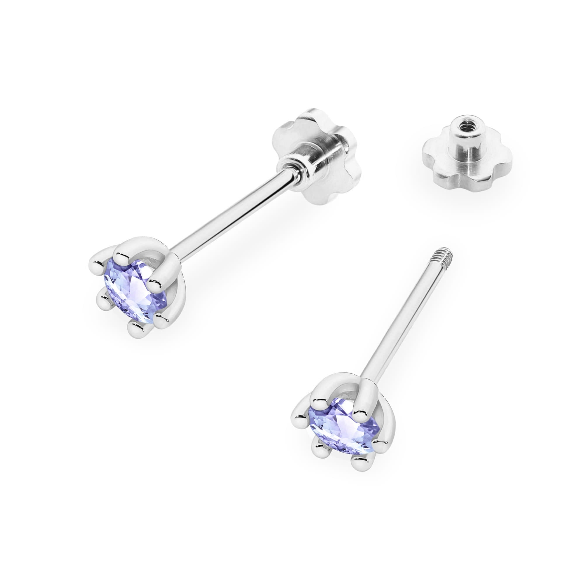 Cercei Aur 14K Tanzanit Rotund 2 x 0.15ct Stud