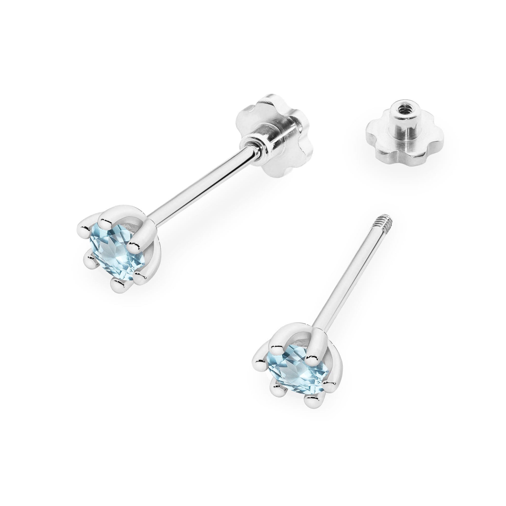 Cercei Aur 14K K0222 Topaz Swiss Rotund