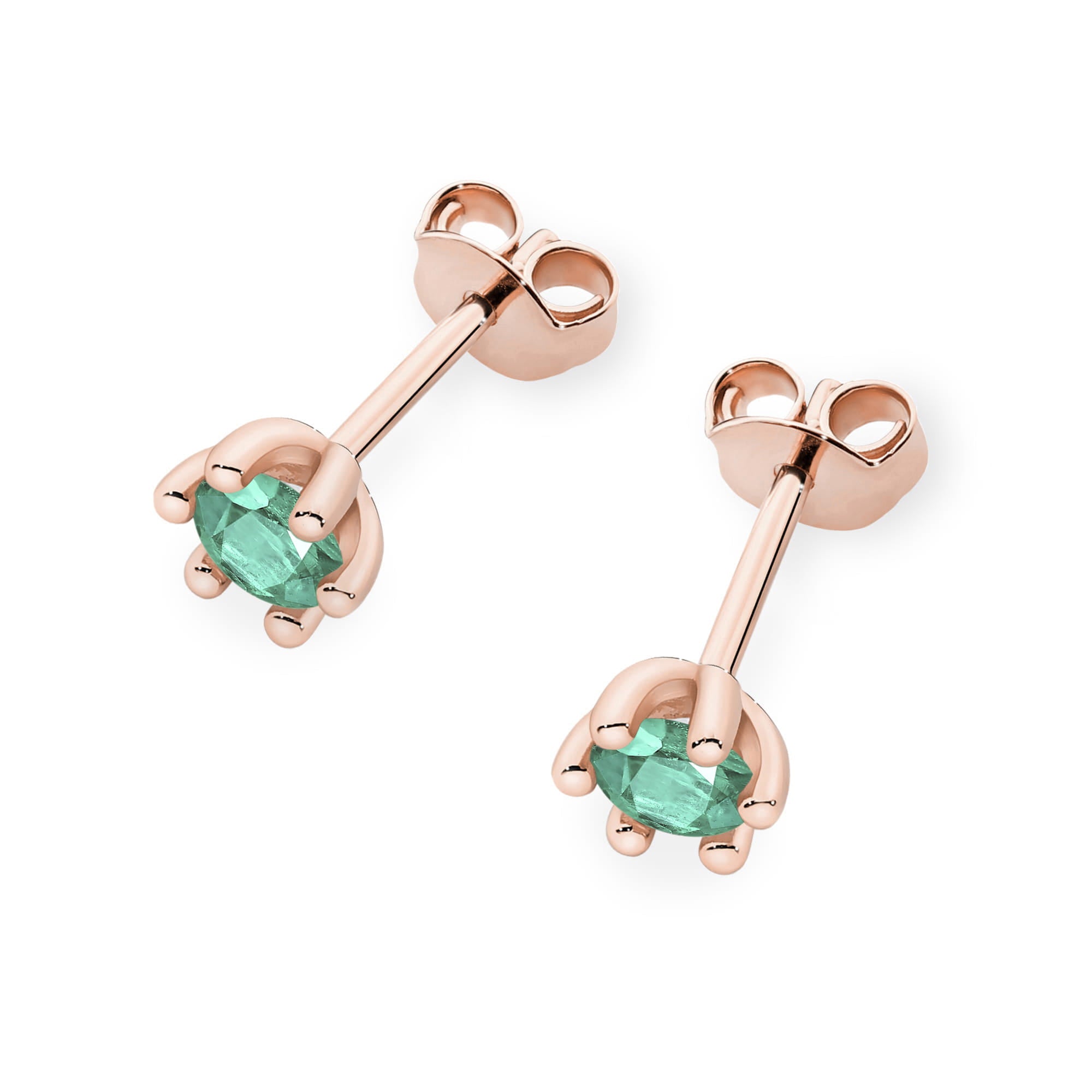 Cercei Aur 14K K0222 cu Smaralde 2 x 0.15ct