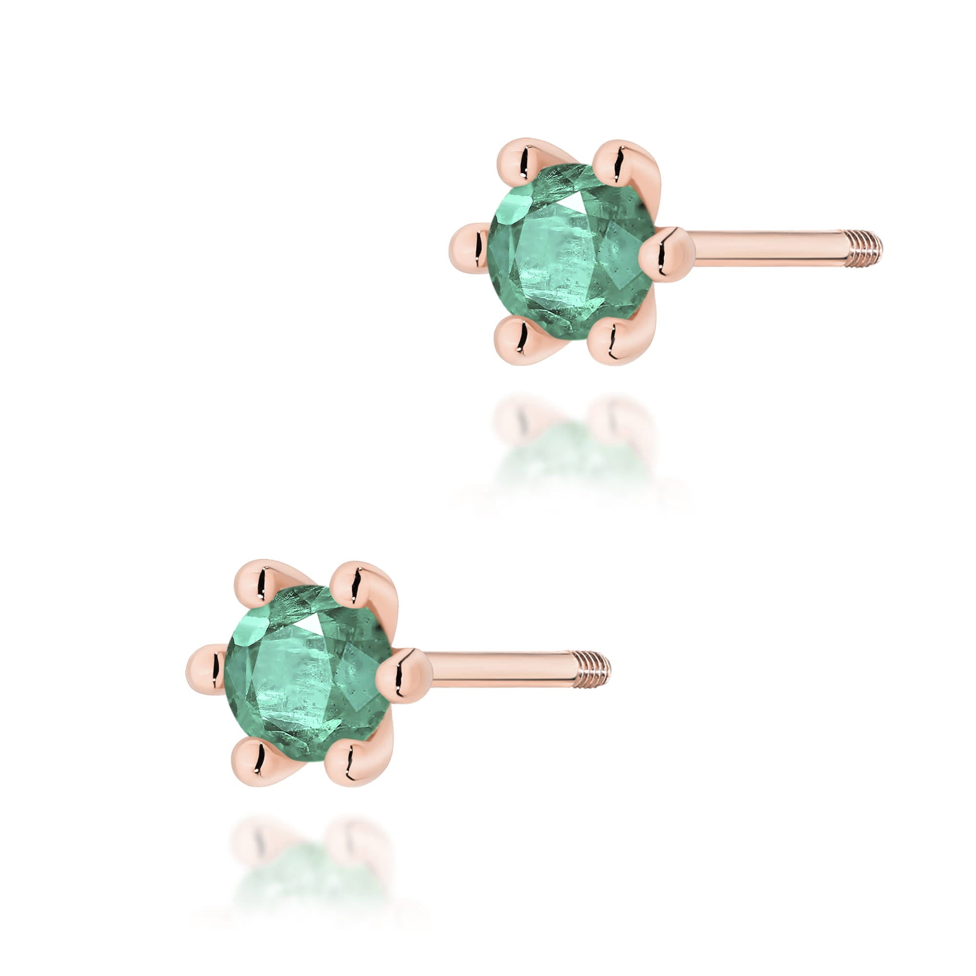 Cercei Aur 14K K0222 Smarald 2 x 0.15ct
