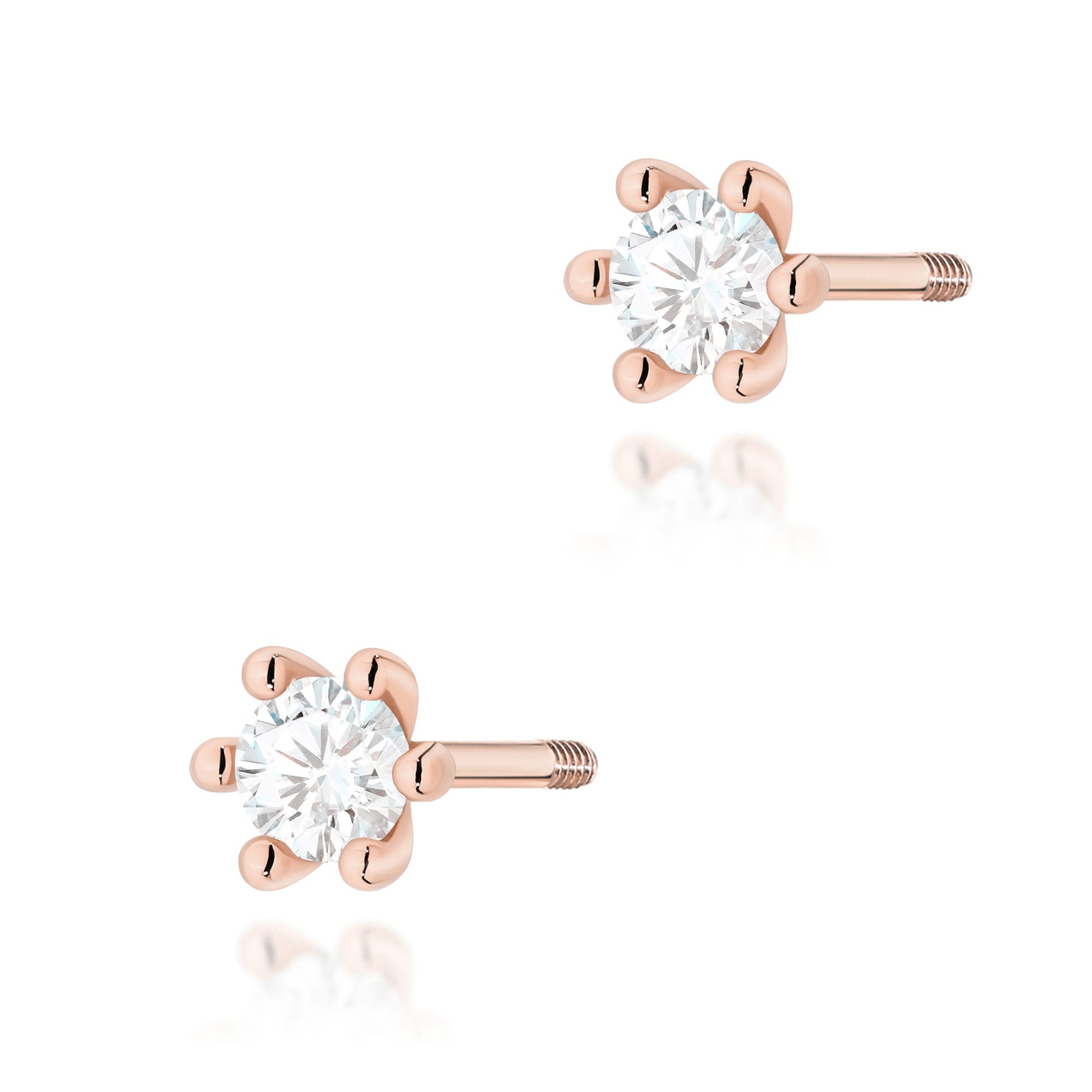 Cercei Aur 14K Diamant Laborator K0222 2 x 0.10ct