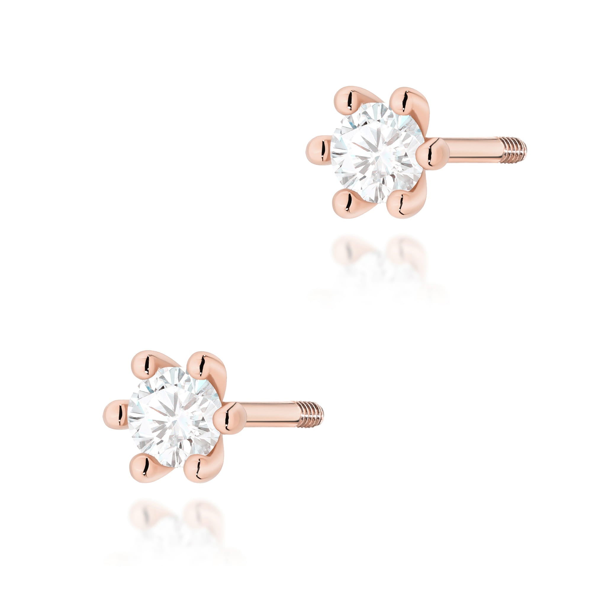 Cercei Aur 14K Diamant Laborator K0222 2 x 0.10ct