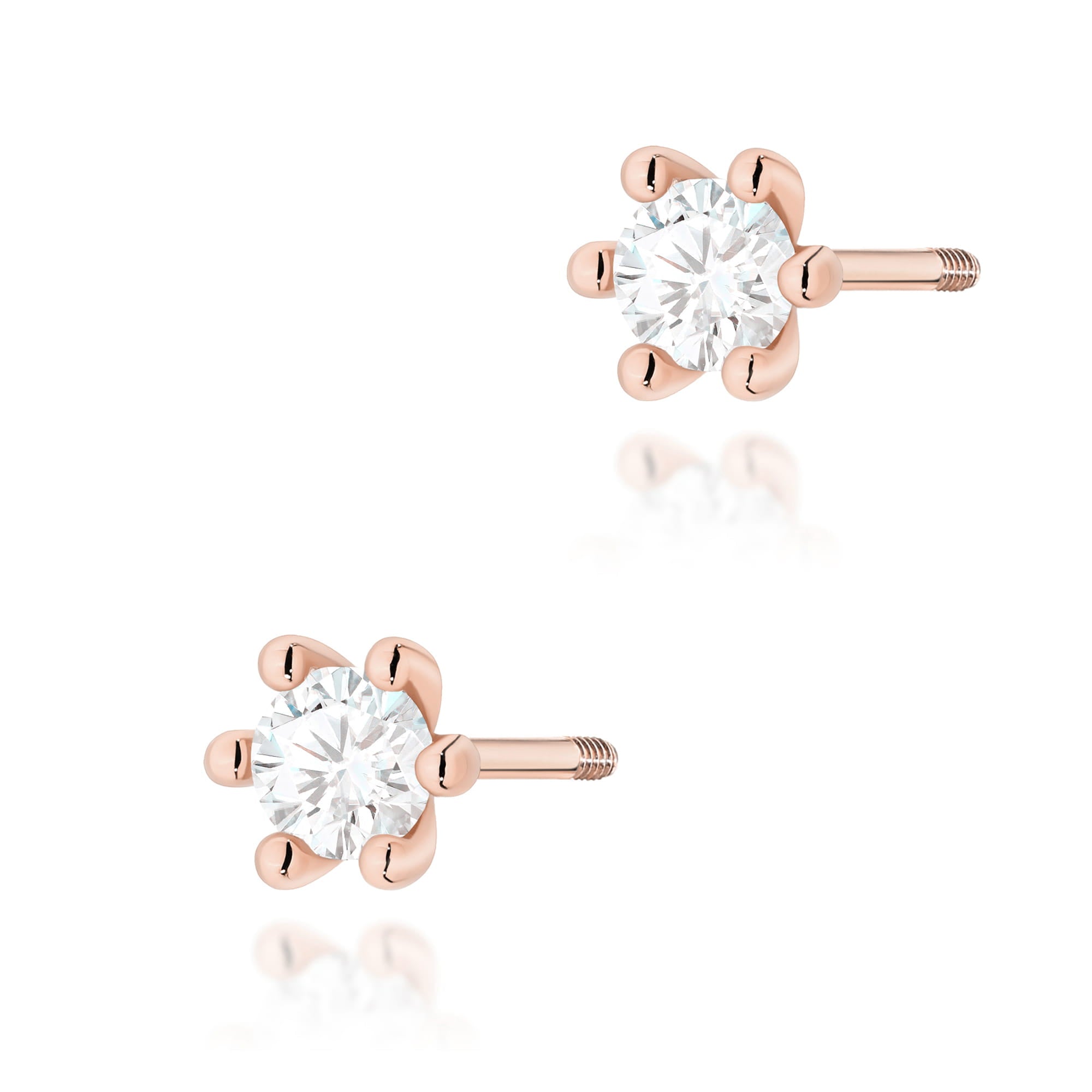 Cercei Aur 14K Diamant Laborator 2 x 0.15ct Rotund K0222