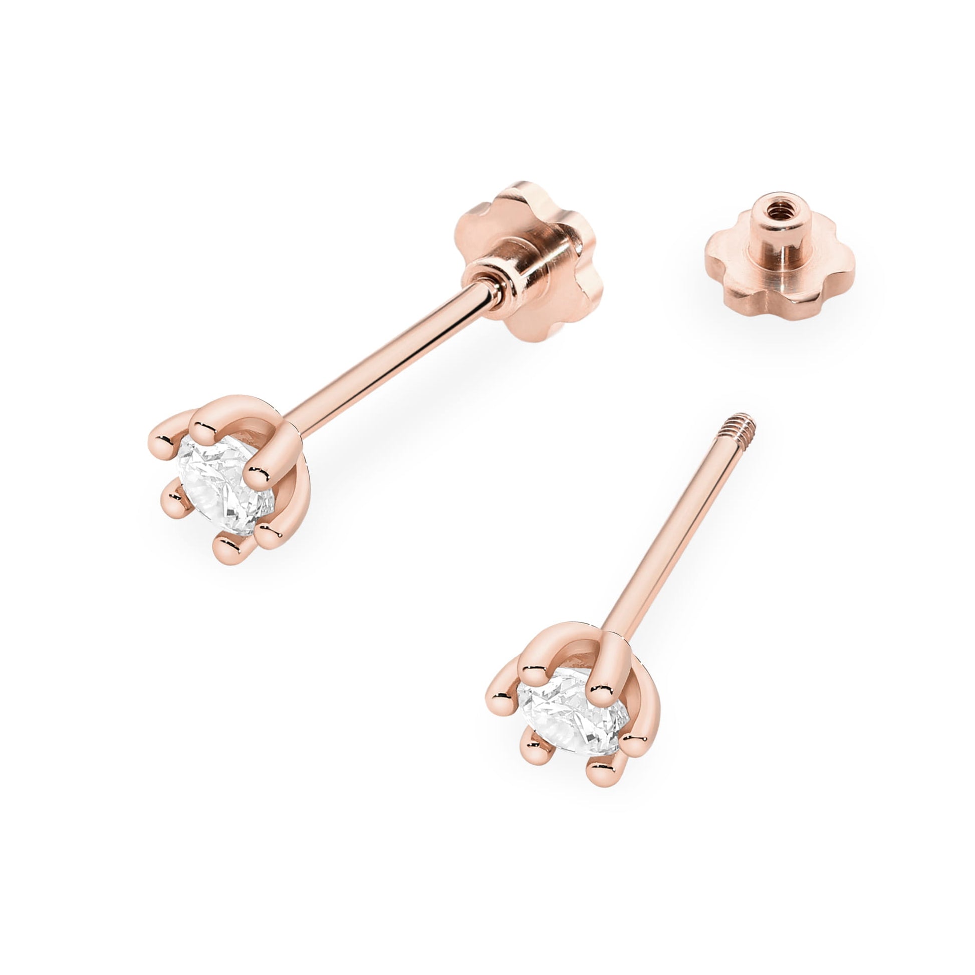 Cercei Aur 14K Diamant Laborator 2 x 0.15ct Rotund K0222