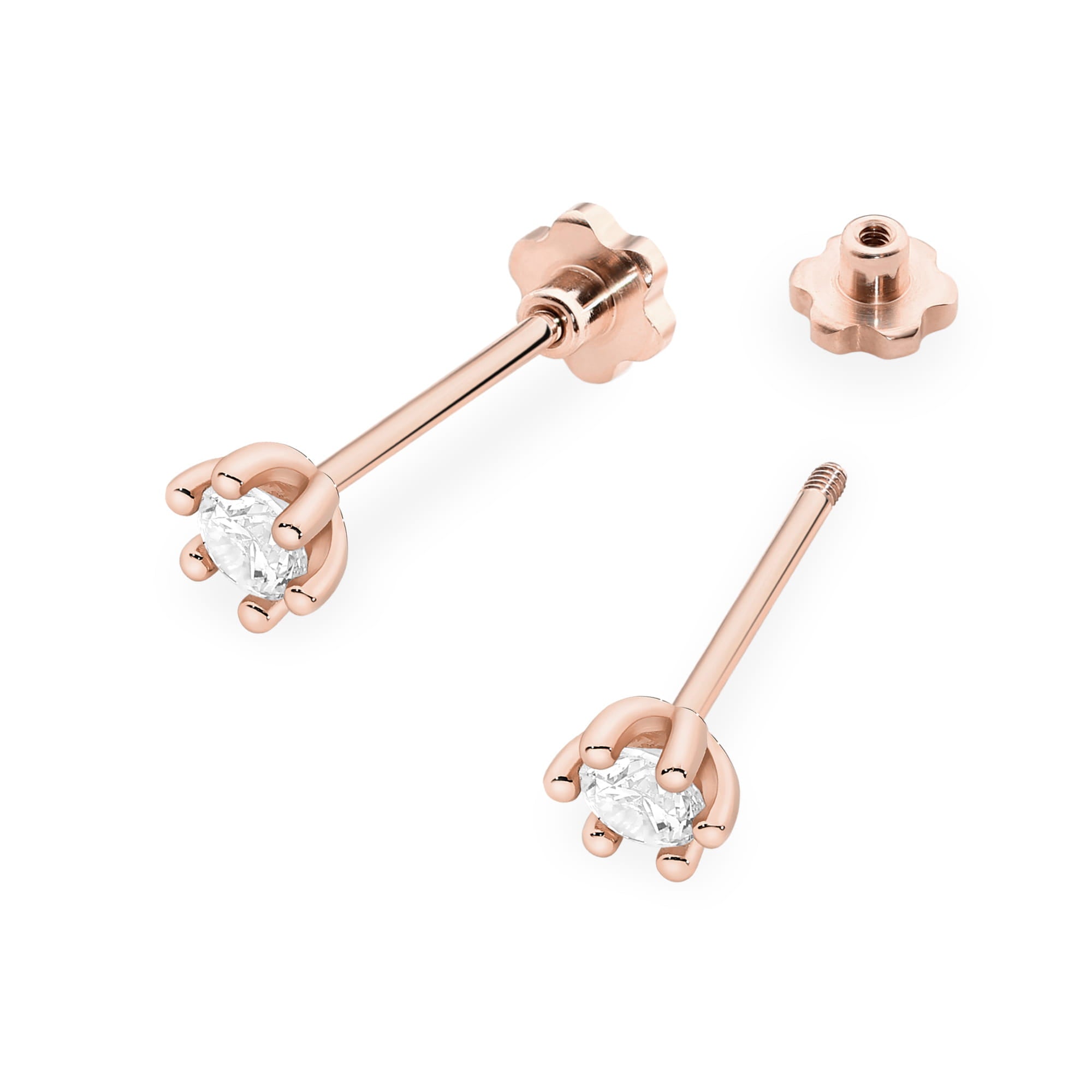 Cercei Aur 14K Diamant Laborator 2 x 0.15ct Rotund K0222