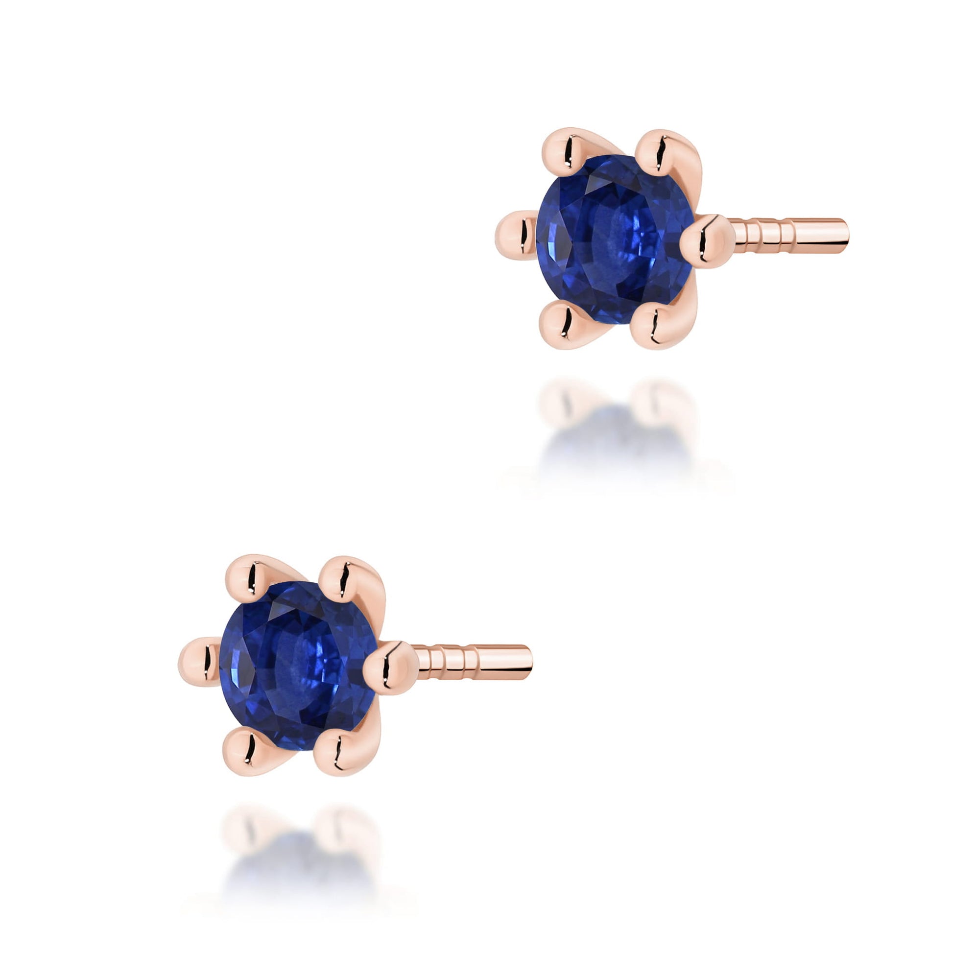 Cercei Aur 14K cu Safire Rotunde K0222