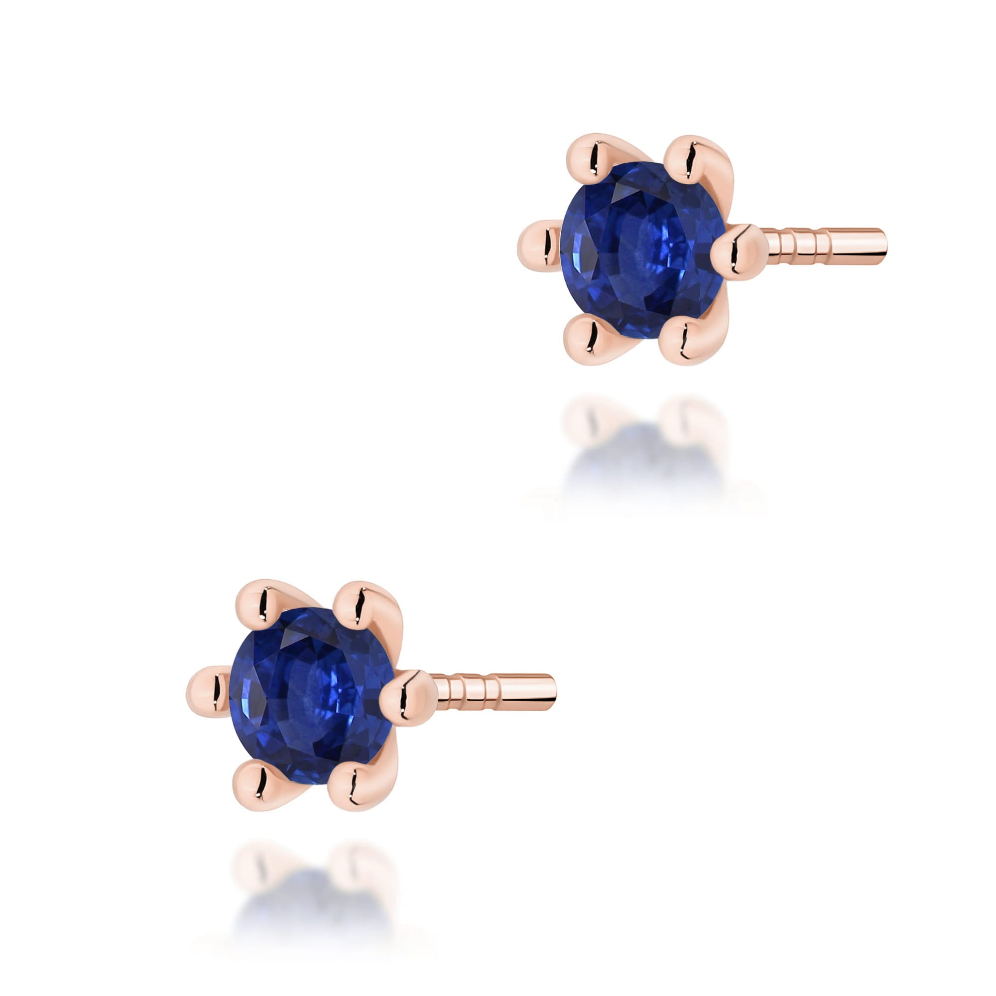 Cercei Aur 14K cu Safire Rotunde K0222