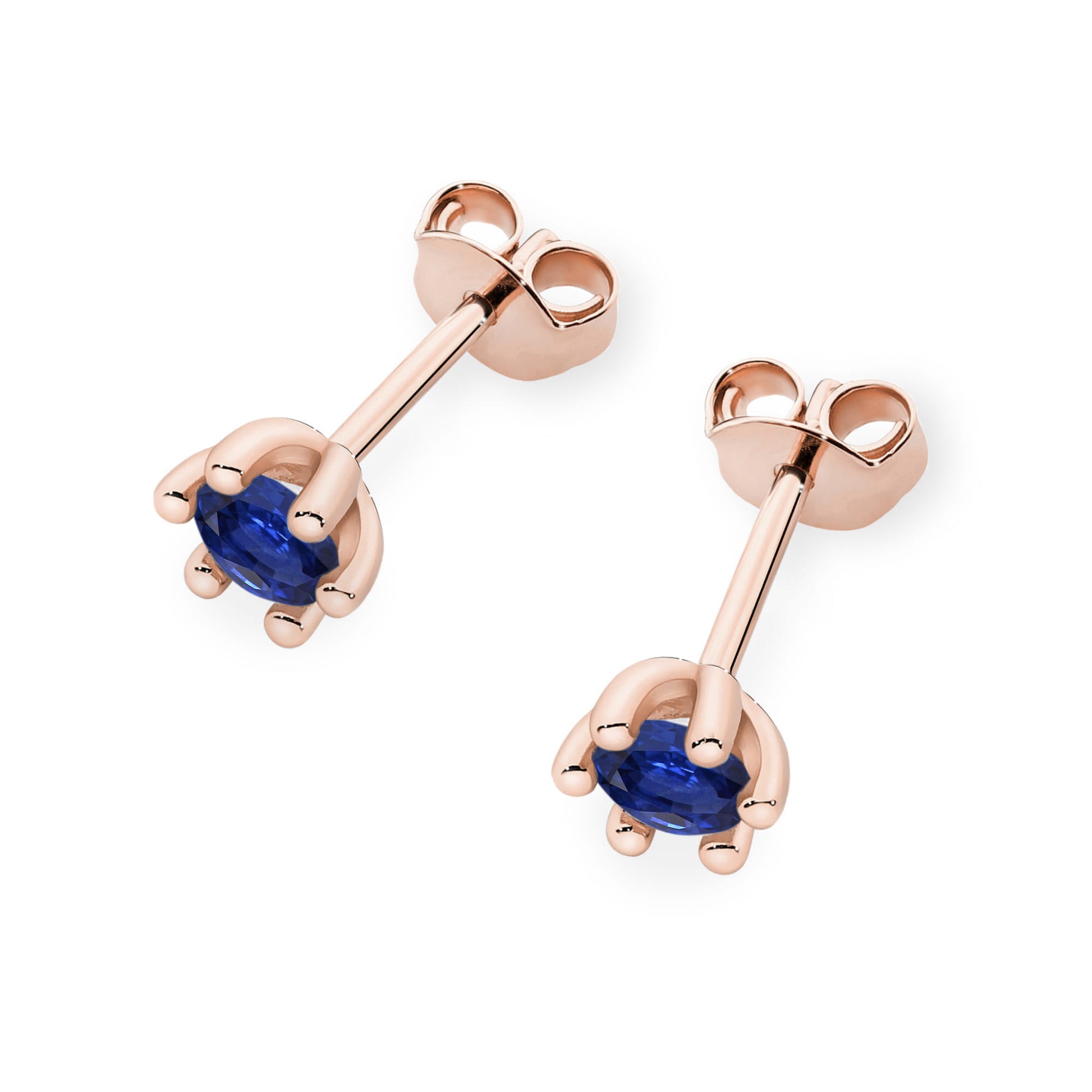 Cercei Aur 14K cu Safire Rotunde K0222