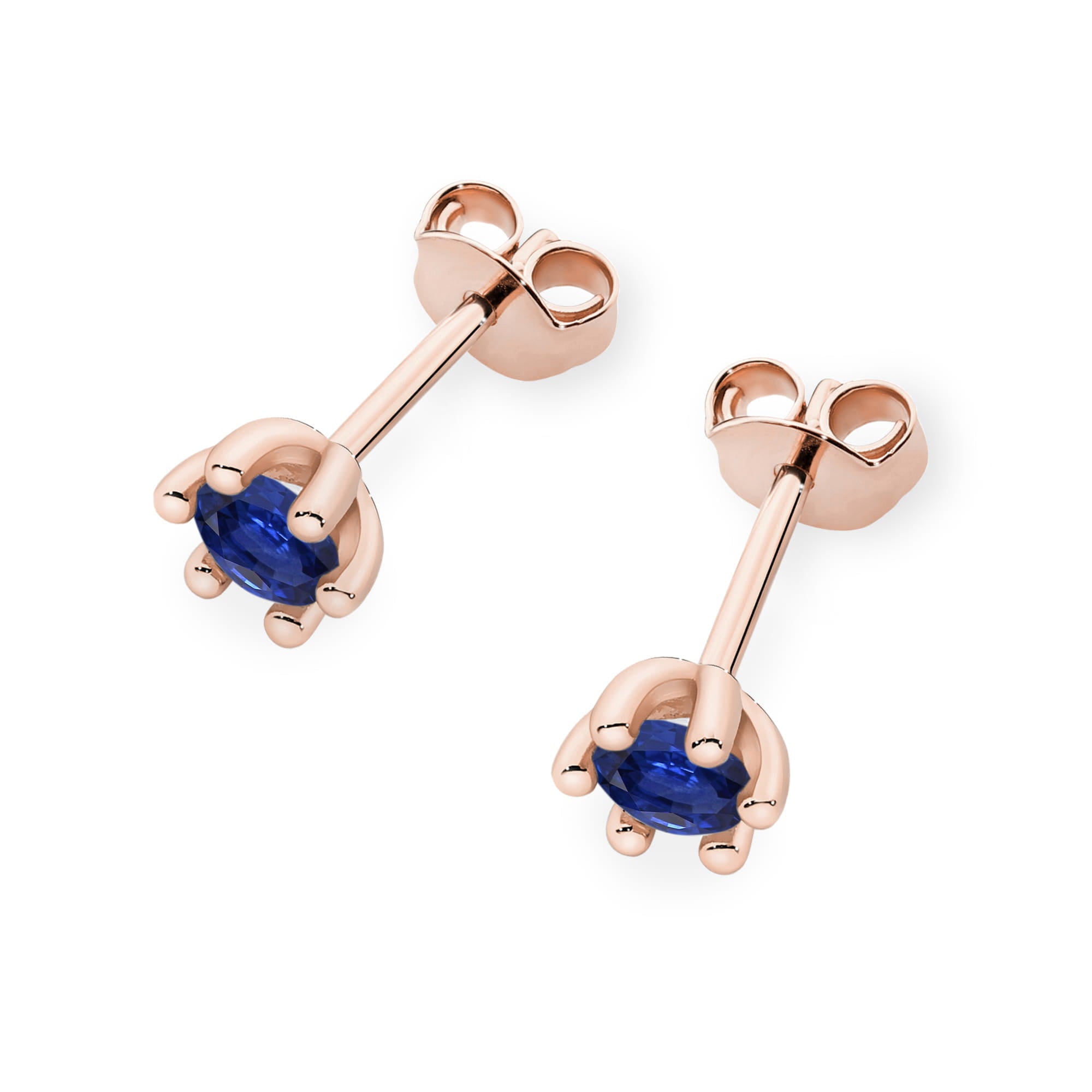 Cercei Aur 14K cu Safire Rotunde K0222