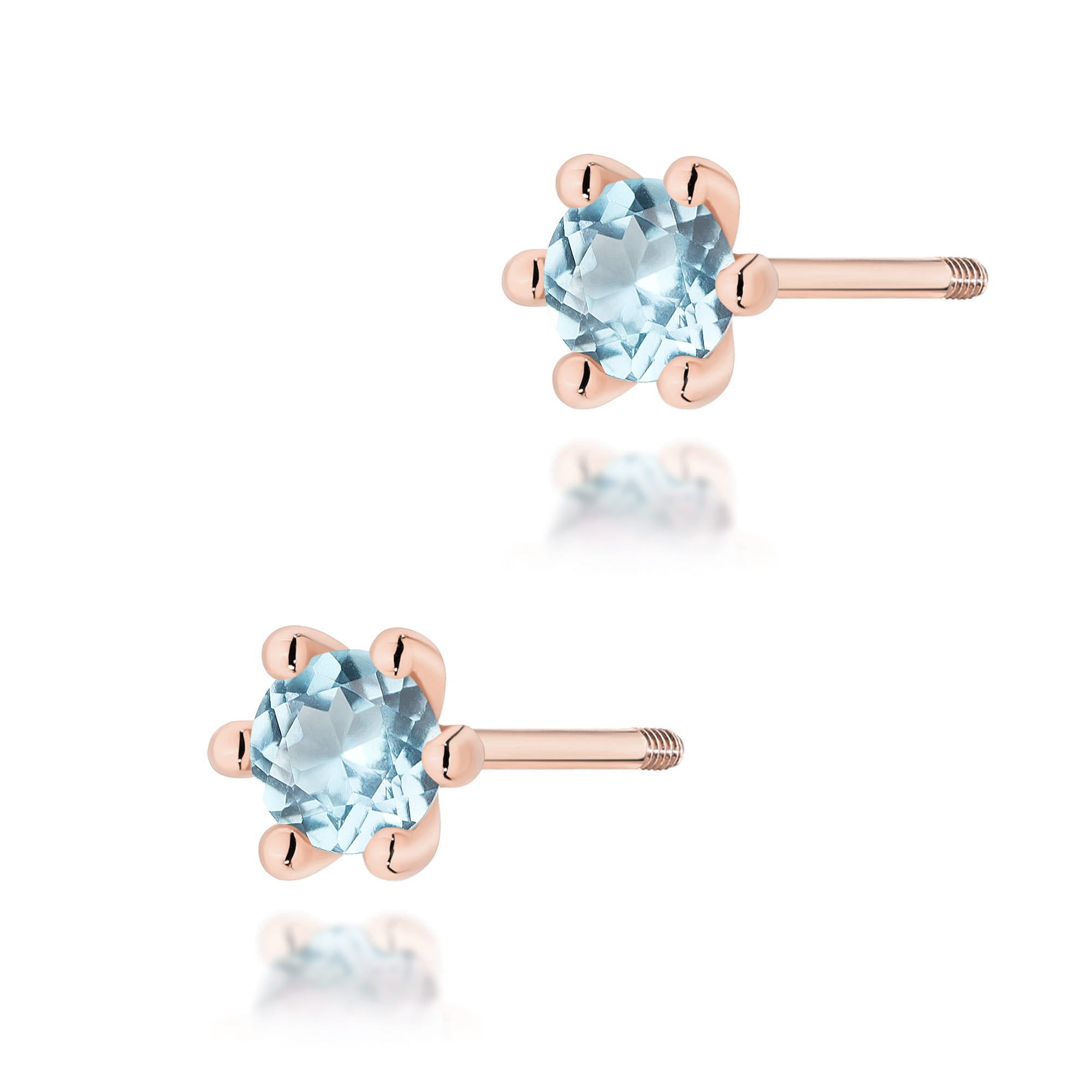 Cercei Aur 14K K0222 Topaz Swiss 2 x 0,15ct
