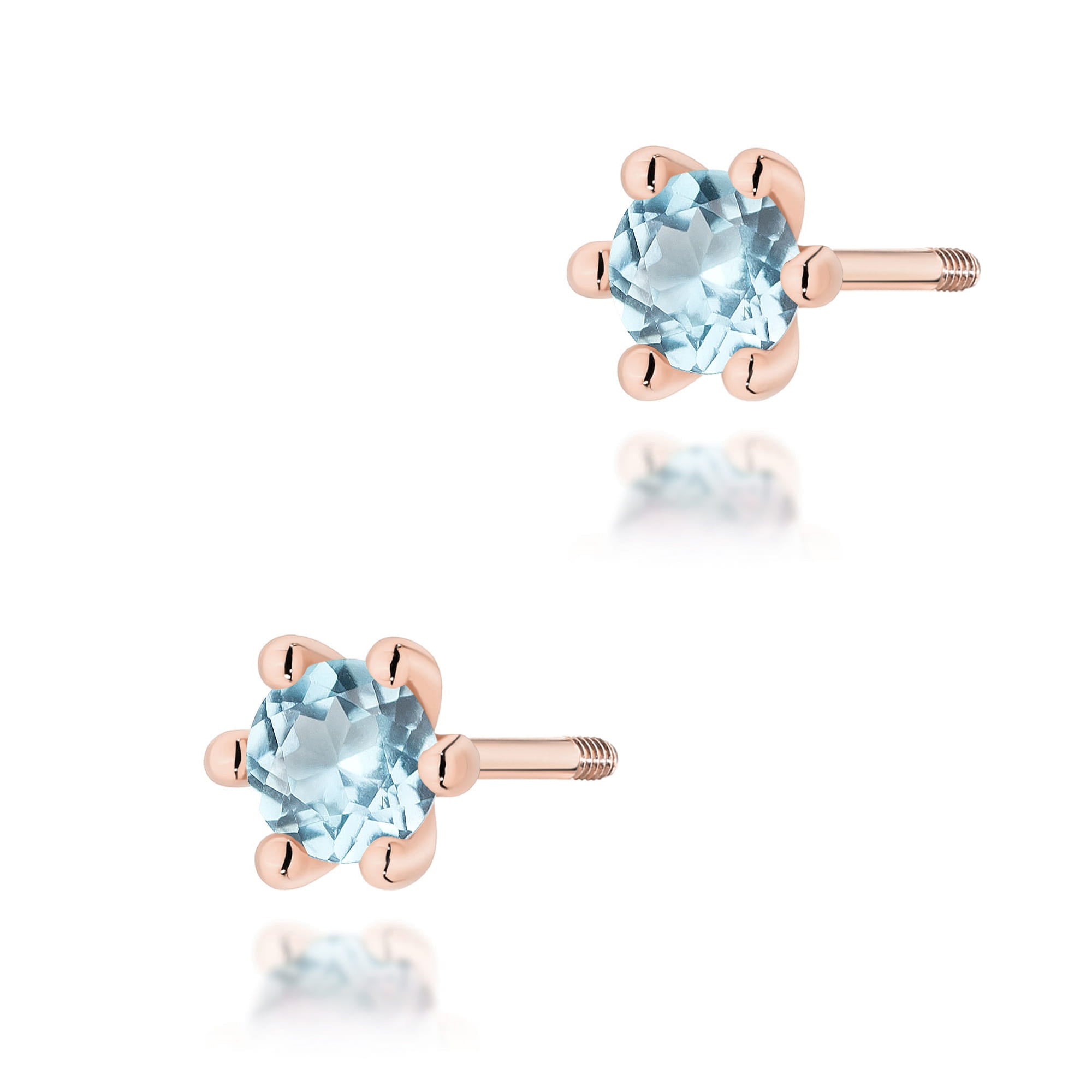 Cercei Aur 14K K0222 Topaz Swiss Rotund