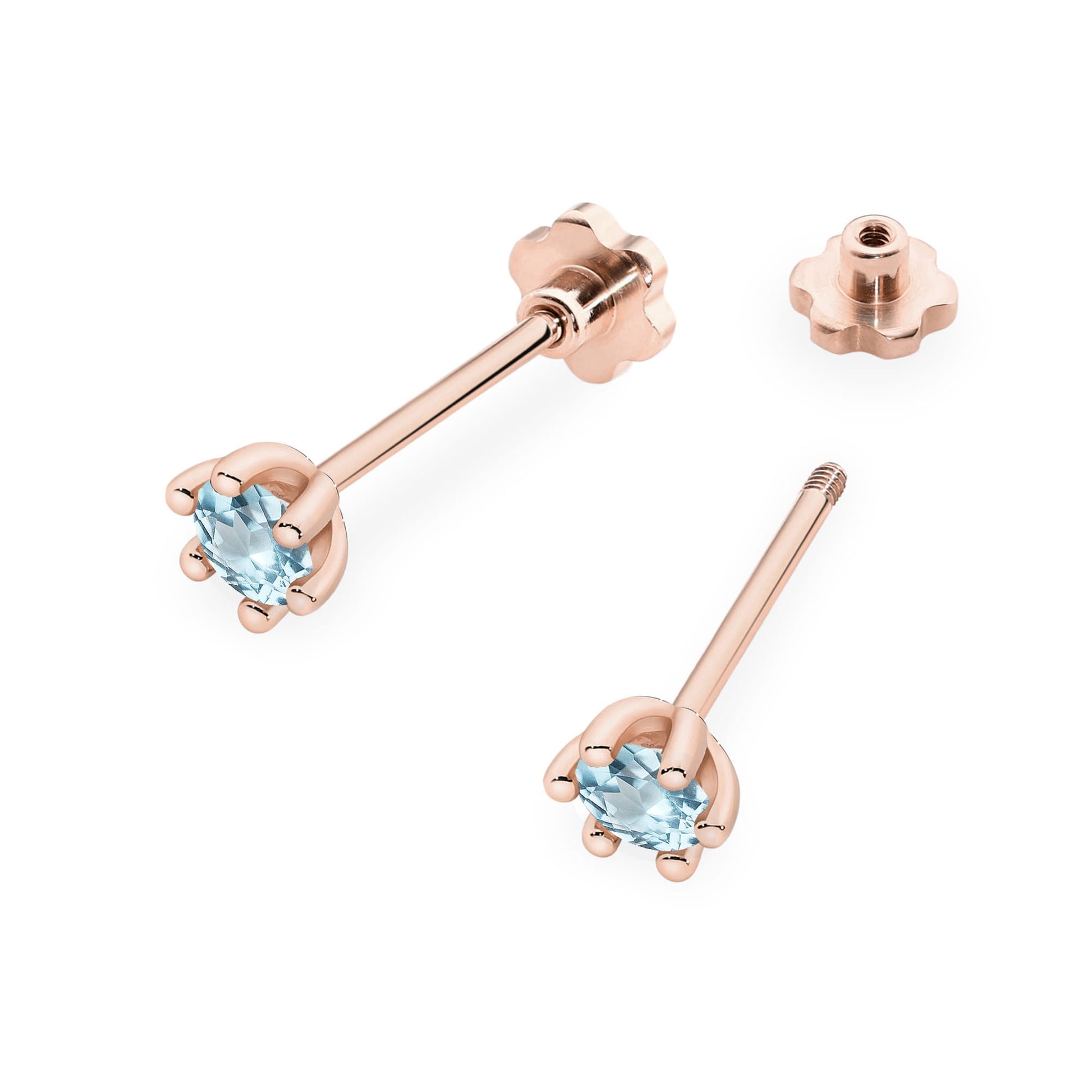 Cercei Aur 14K K0222 Topaz Swiss Rotund