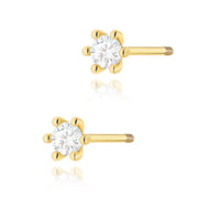 Cercei Aur 14K cu Diamant Natural 0.10 ct Filet cu Protectie