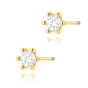 Cercei Aur 14K cu Diamant Natural 0.30 ct Filet cu Protectie