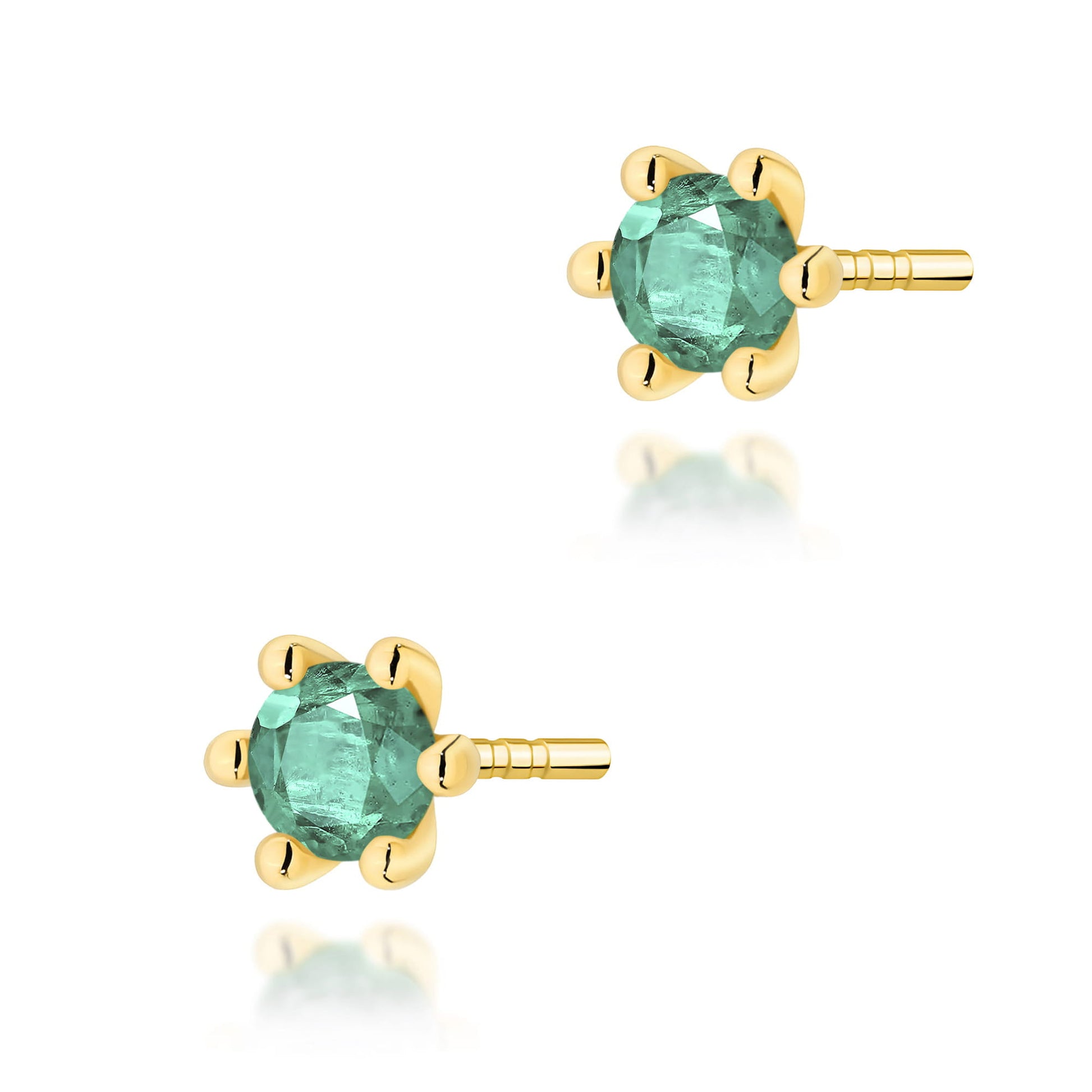 Cercei Aur 14K K0222 cu Smaralde 2 x 0.15ct
