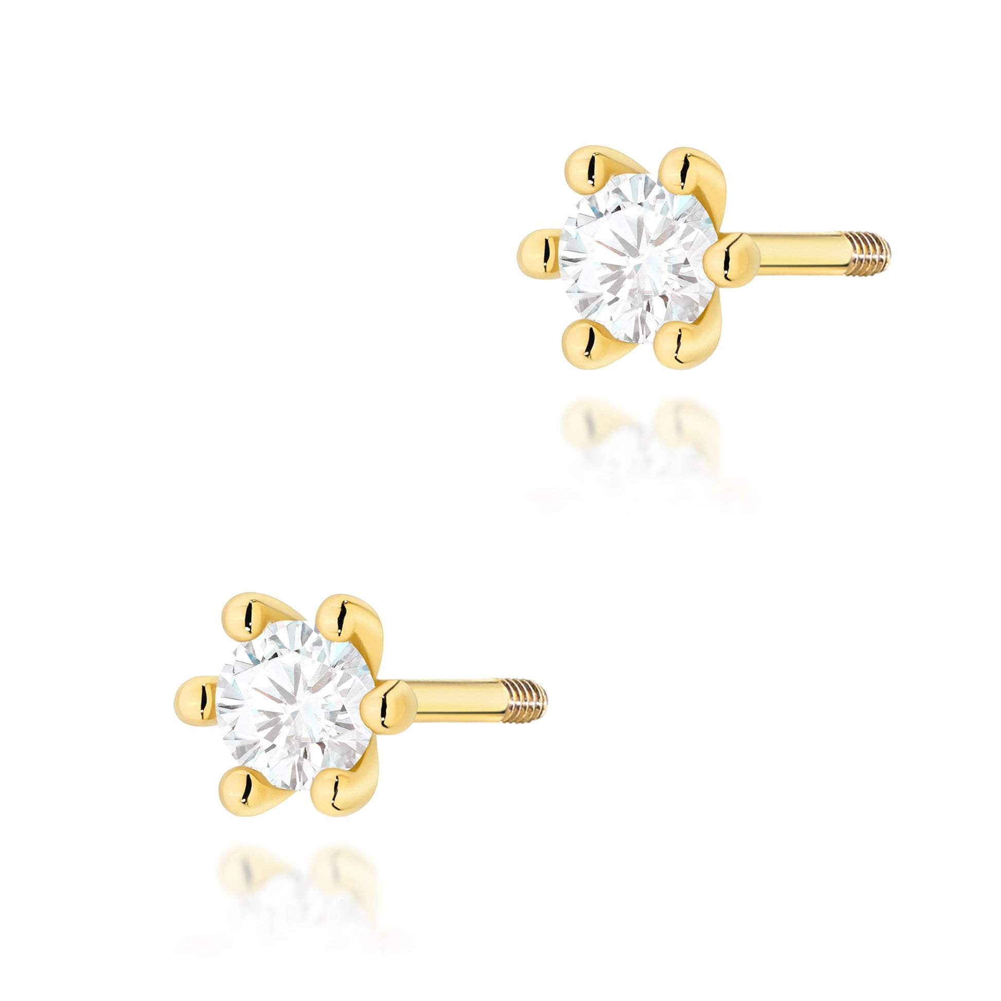 Cercei Aur 14K Diamant Laborator K0222 2 x 0.10ct