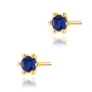 Cercei Aur 14K cu Safire Rotunde K0222