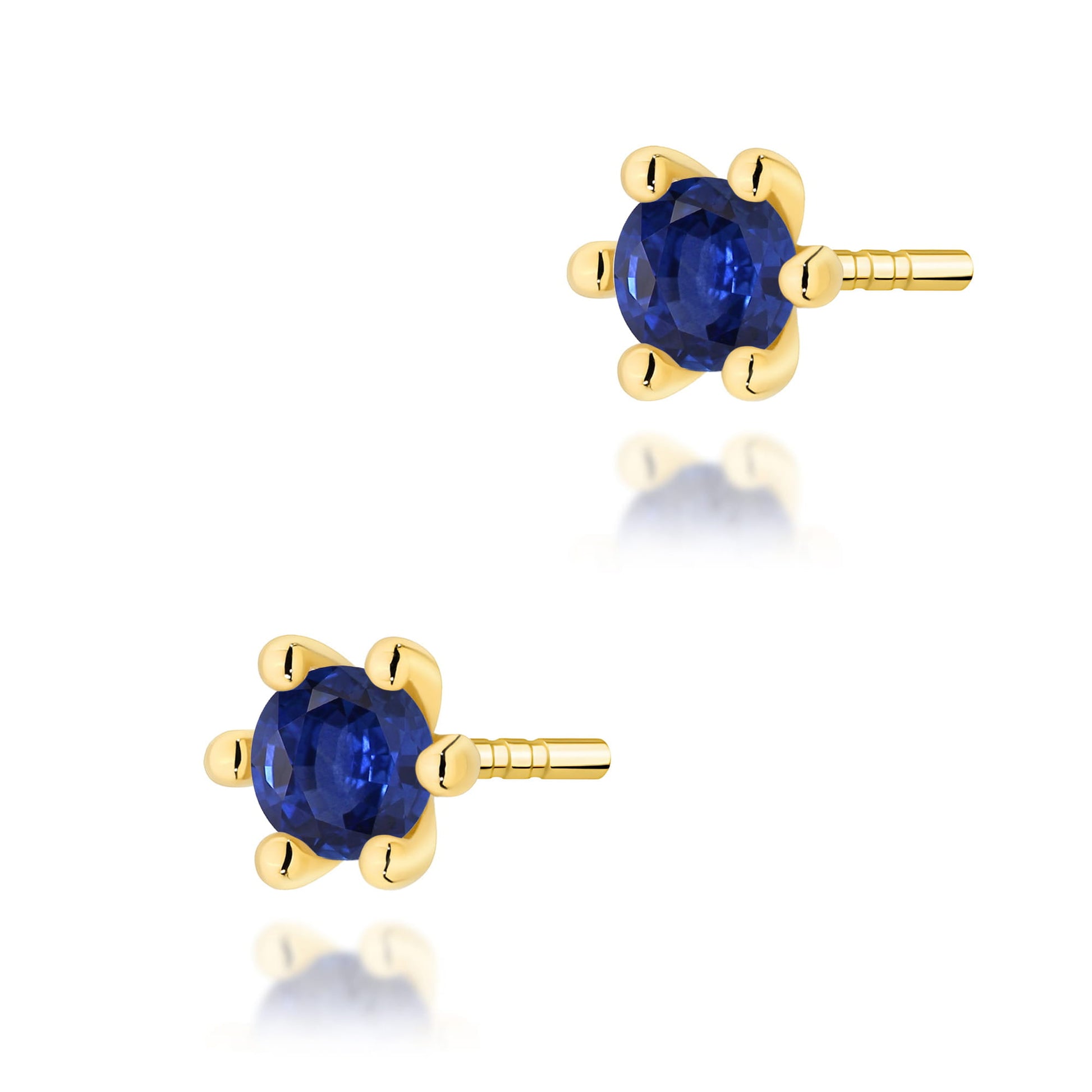 Cercei Aur 14K cu Safire Rotunde K0222