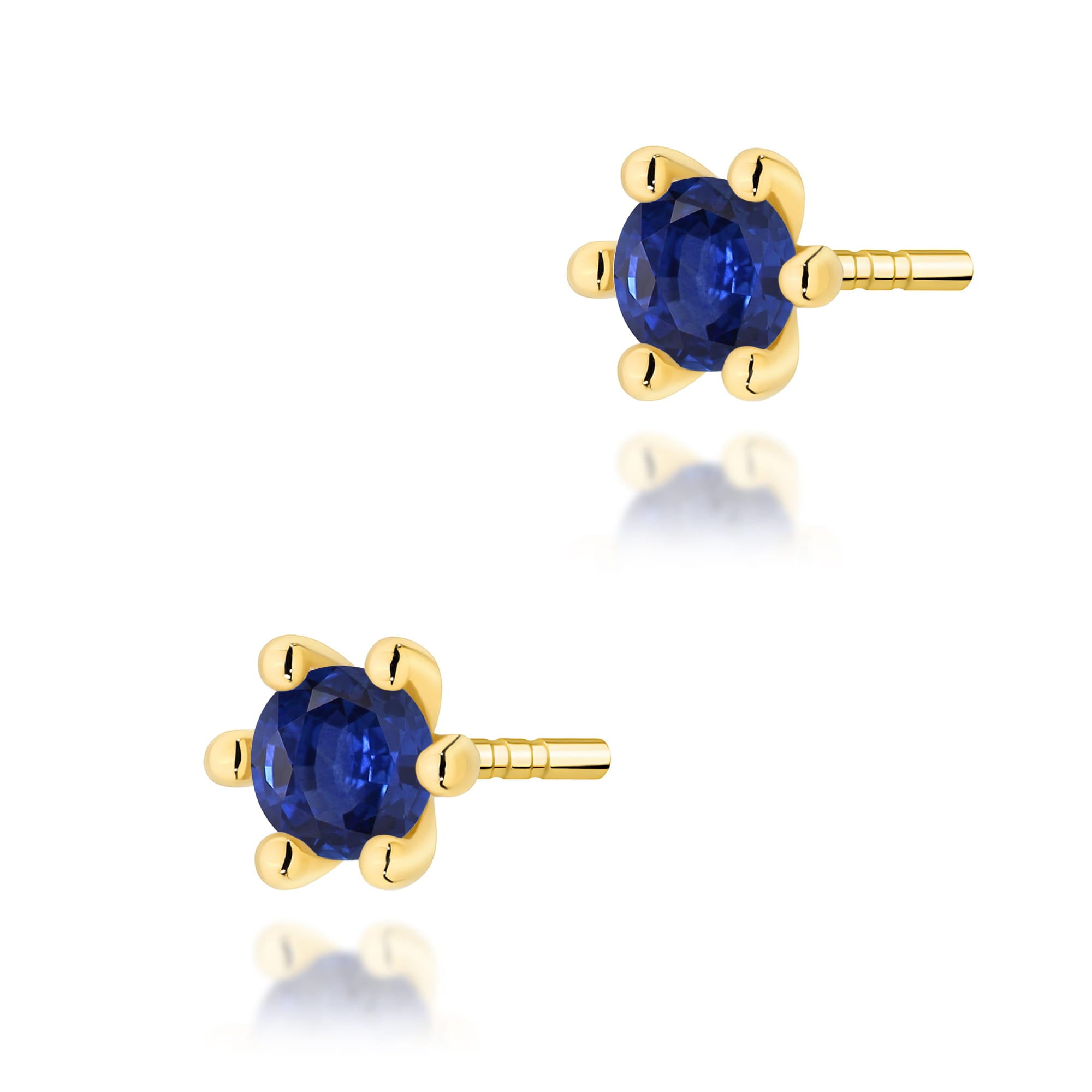 Cercei Aur 14K cu Safire Rotunde K0222