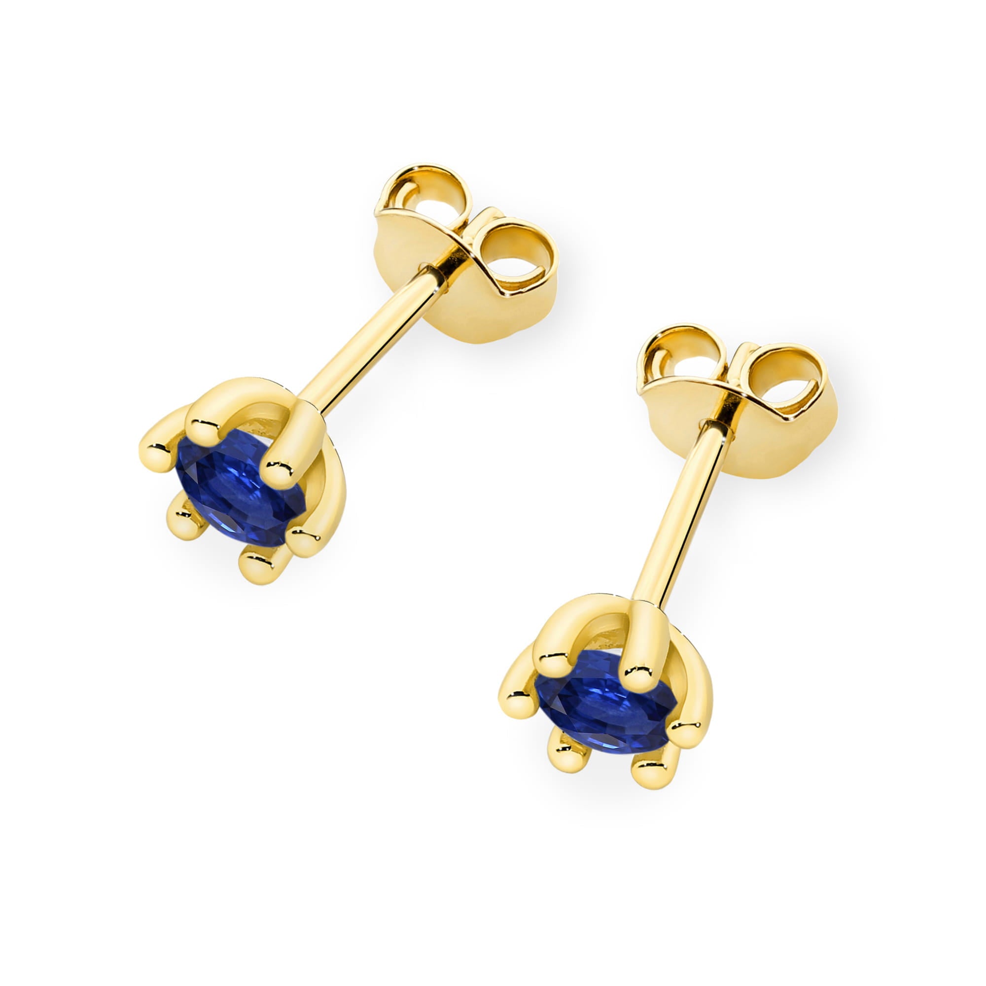 Cercei Aur 14K cu Safire Rotunde K0222