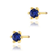 Cercei Aur 14K Cu Safire Rotunde K0222