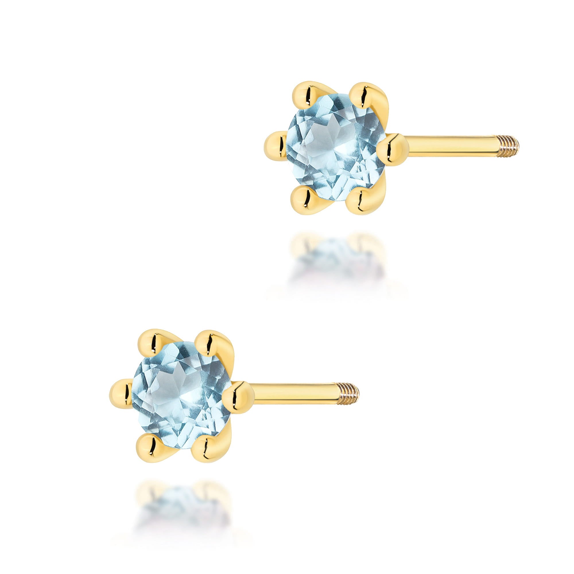 Cercei Aur 14K K0222 Topaz Swiss 2 x 0,15ct