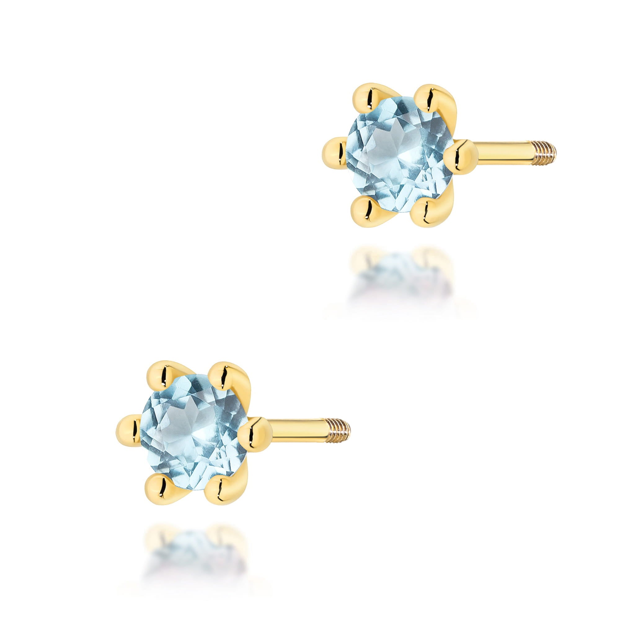 Cercei Aur 14K K0222 Topaz Swiss Rotund