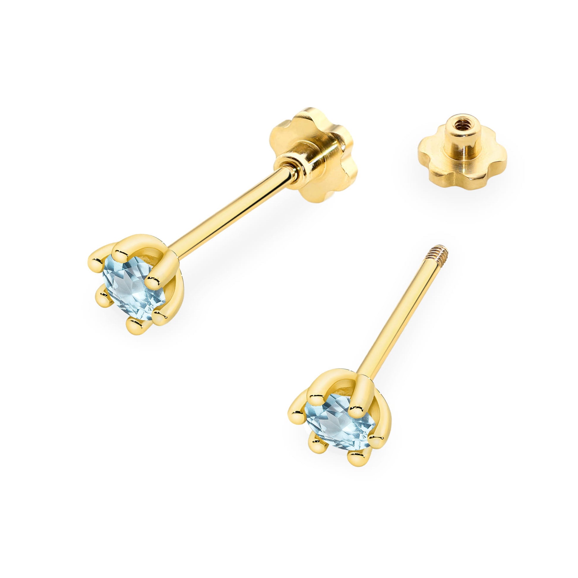 Cercei Aur 14K K0222 Topaz Swiss Rotund