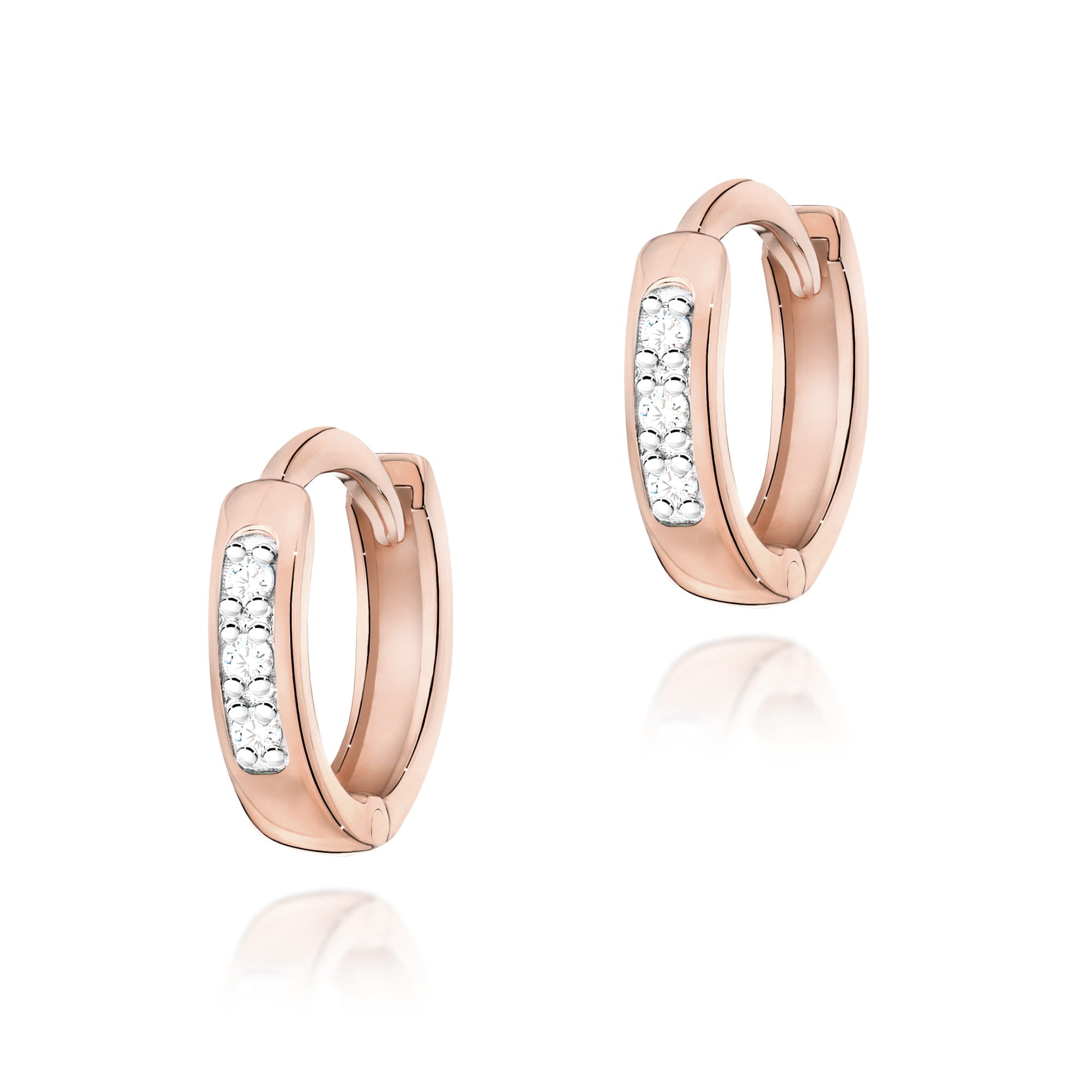 Cercei Aur 14K cu Diamante Naturale 0.09 ct