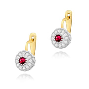 Cercei Aur 14K cu Rubin 0.30 ct si Diamante Naturale 0.21 ct