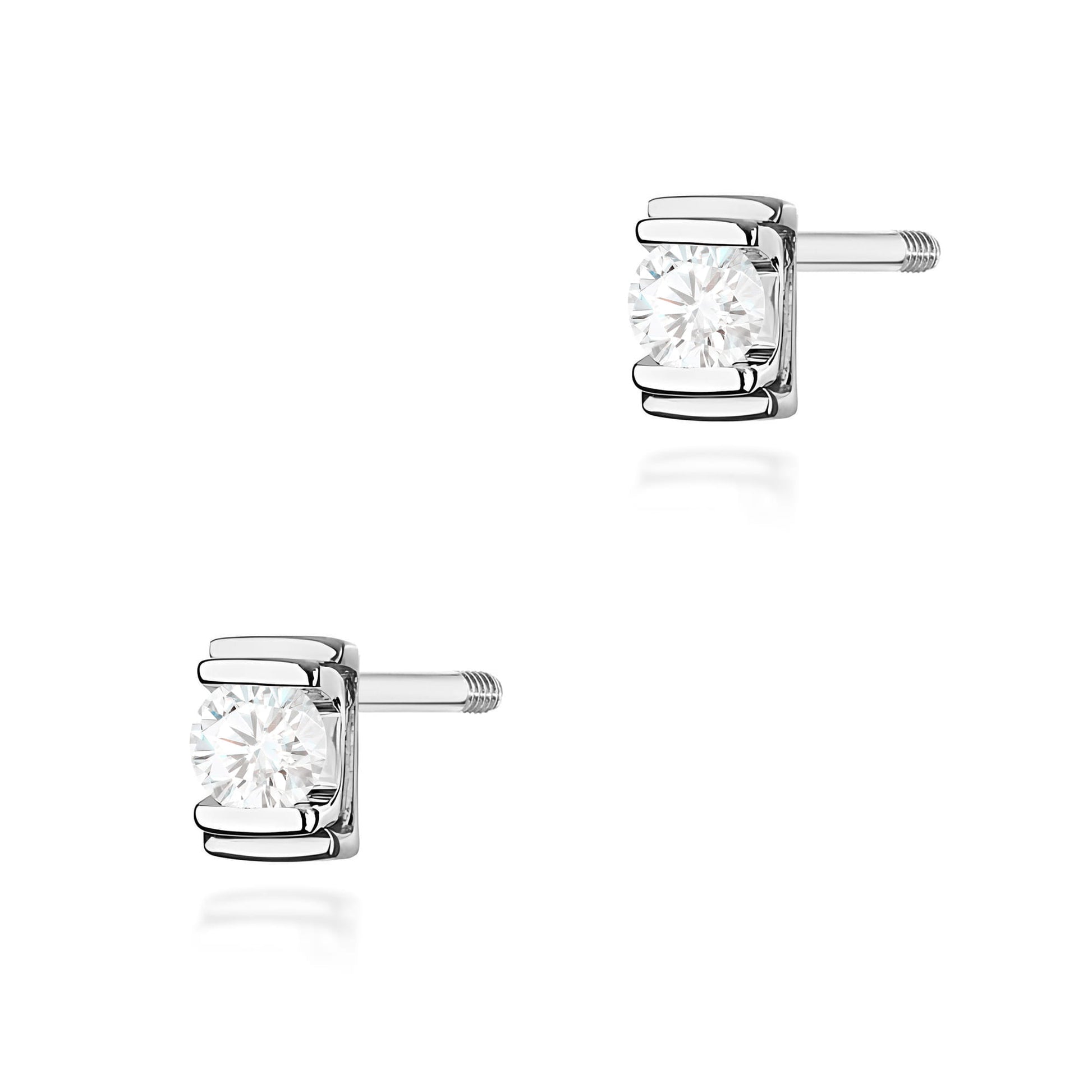 Cercei Diamant Aur 14K Rotunzi Șurub K0343