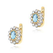Cercei Aur 14K cu Topaz Swiss 0.50 ct si Diamante Naturale 0.21 ct