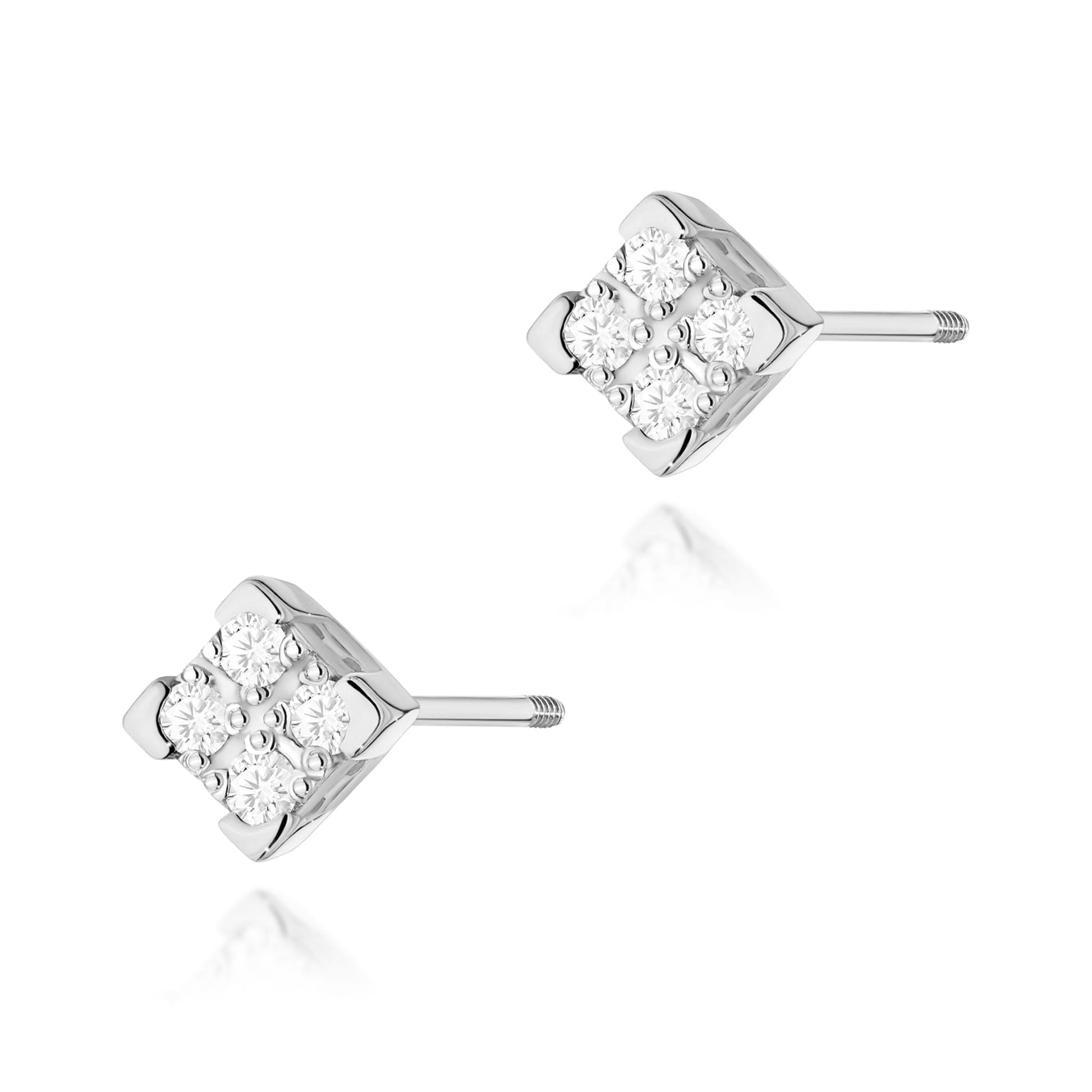 Cercei Aur 14K K0402 Diamante Șurub