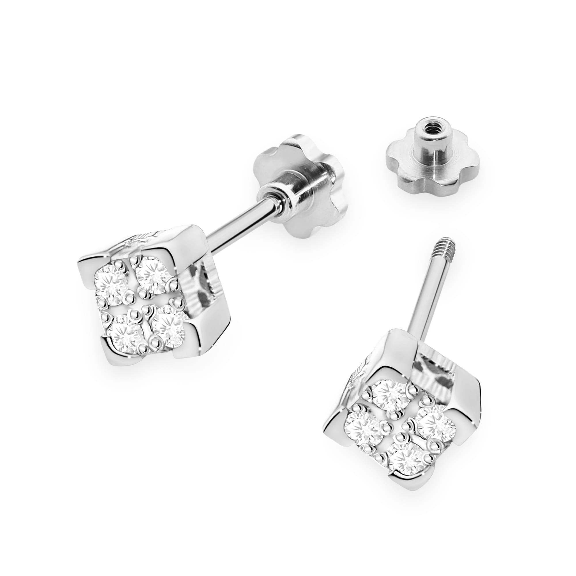Cercei Aur 14K K0402 Diamante Șurub