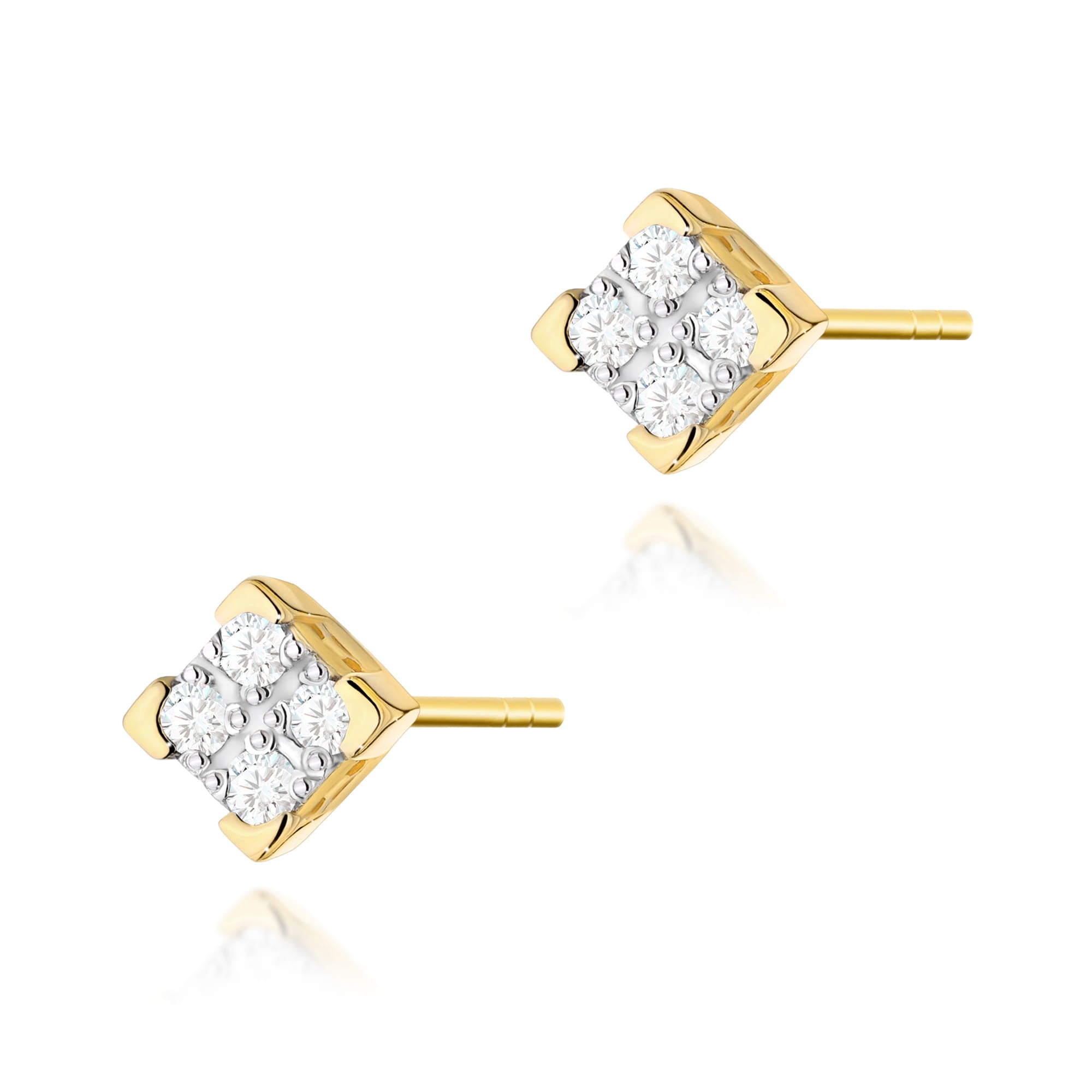 Cercei Aur 14K cu Diamante Naturale 0.16 ct
