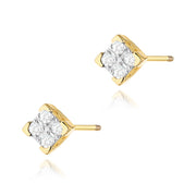 Cercei Aur 14K K0402 Diamante Șurub