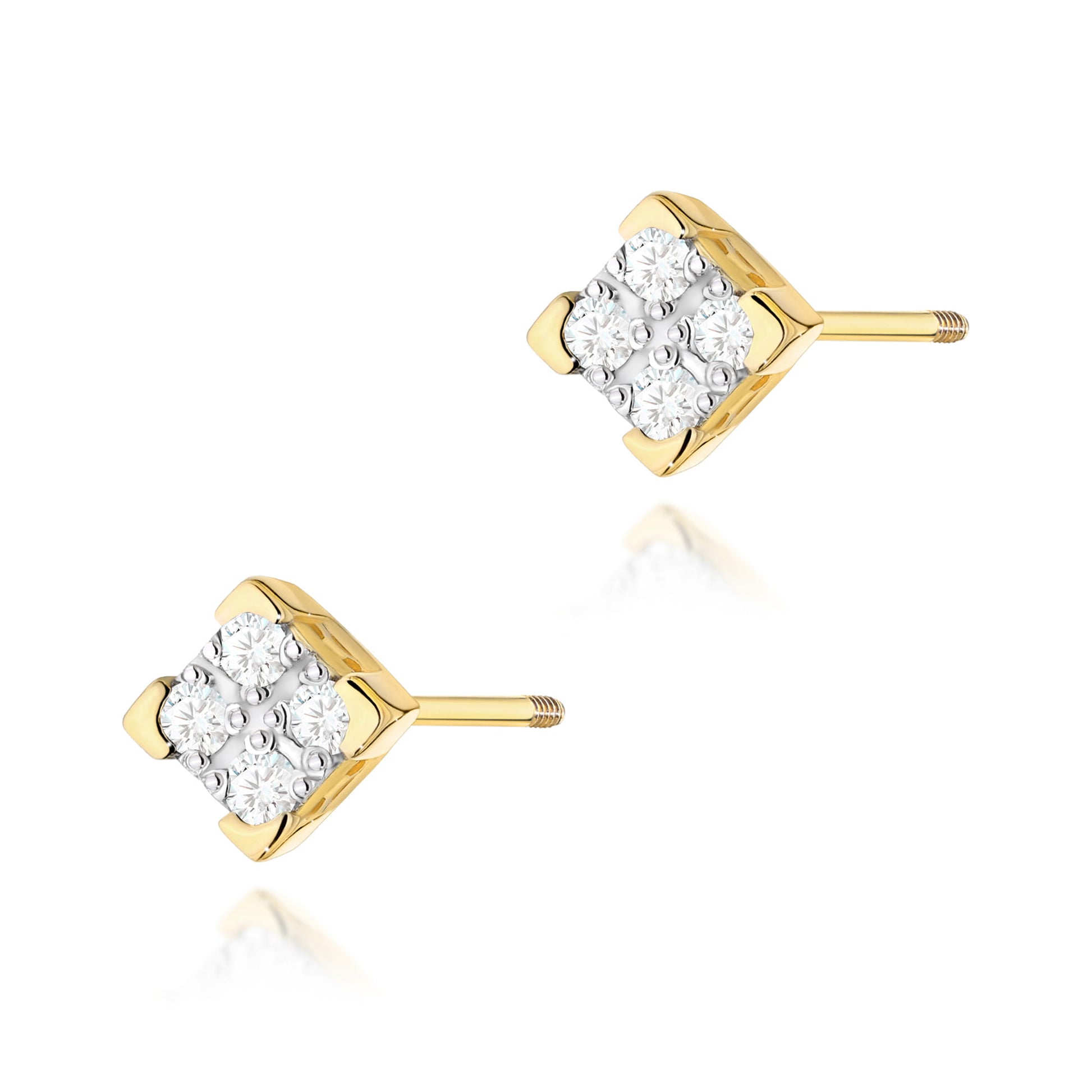 Cercei Aur 14K K0402 Diamante Șurub