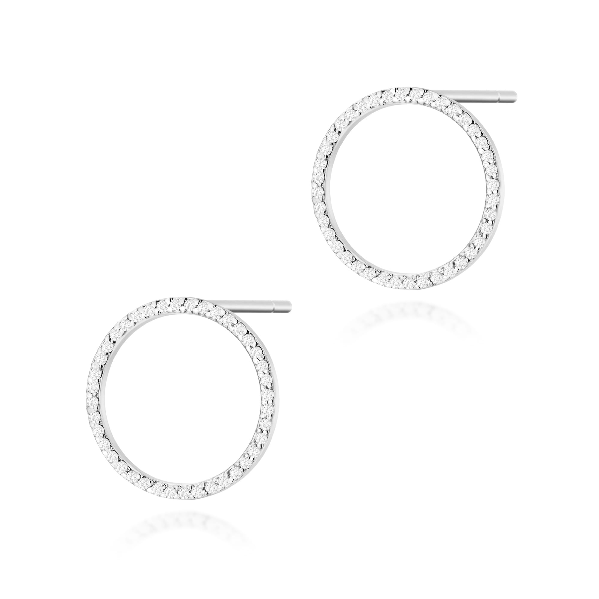 Cercei Aur 14K cu Diamante  Naturale 0.40 ct - Alb