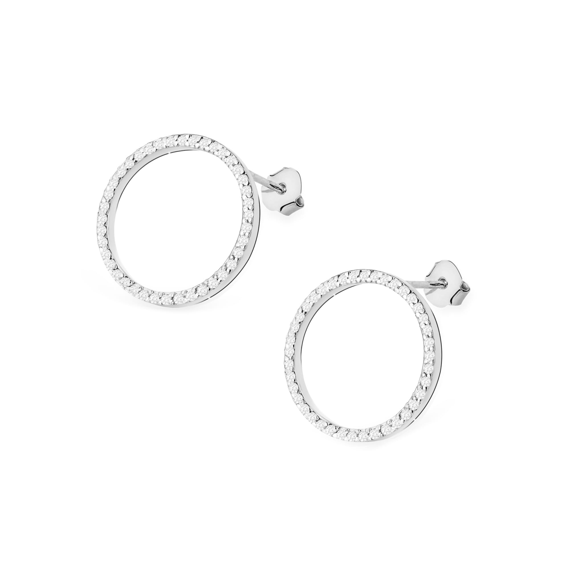Cercei Aur 14K cu Diamante  Naturale 0.40 ct - Alb