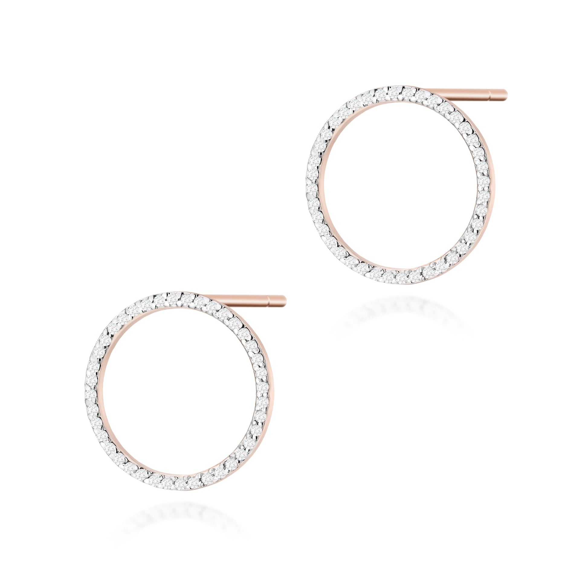 Cercei Aur 14K cu Diamante  Naturale 0.40 ct - Roz