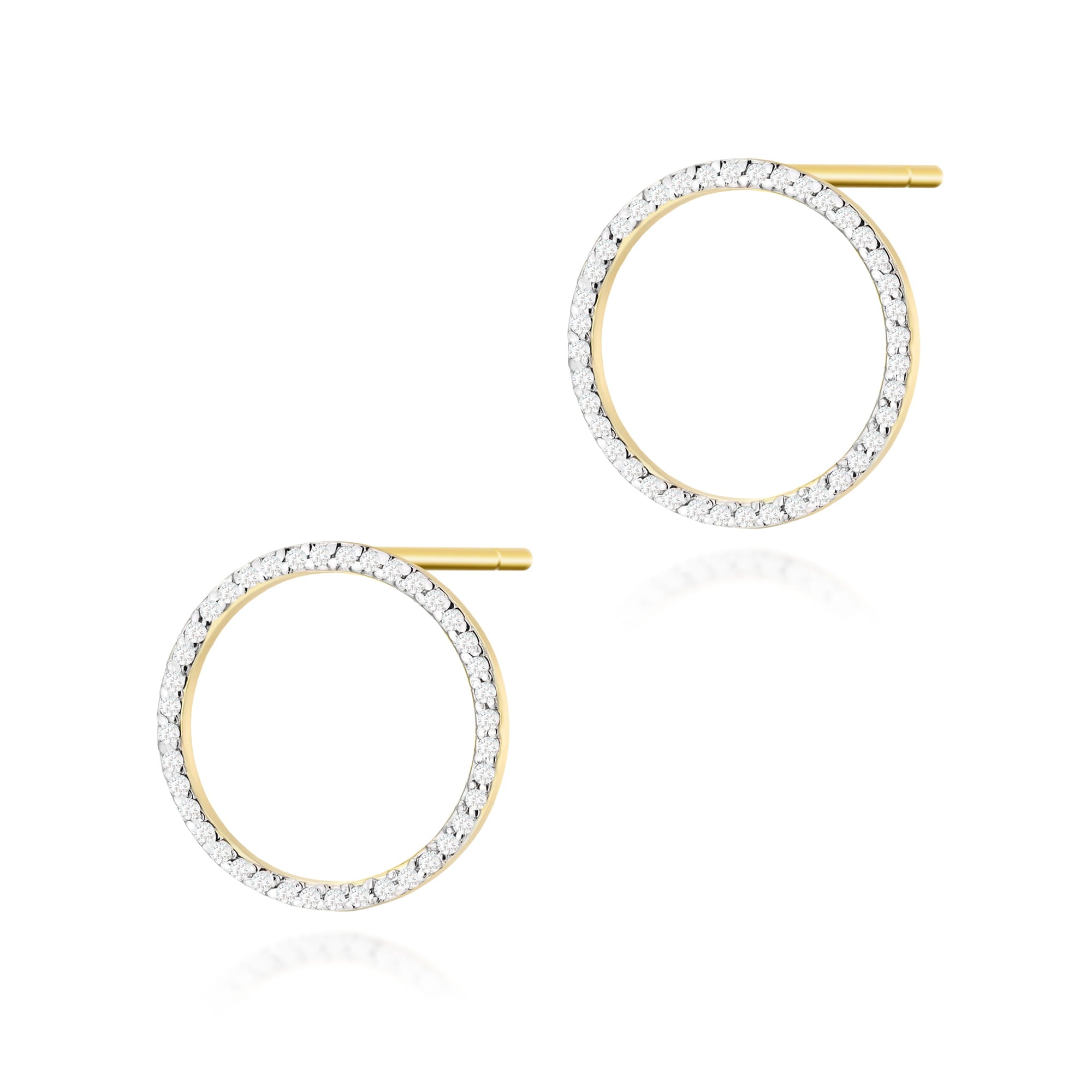 Cercei Aur 14K cu Diamante  Naturale 0.40 ct - Galben