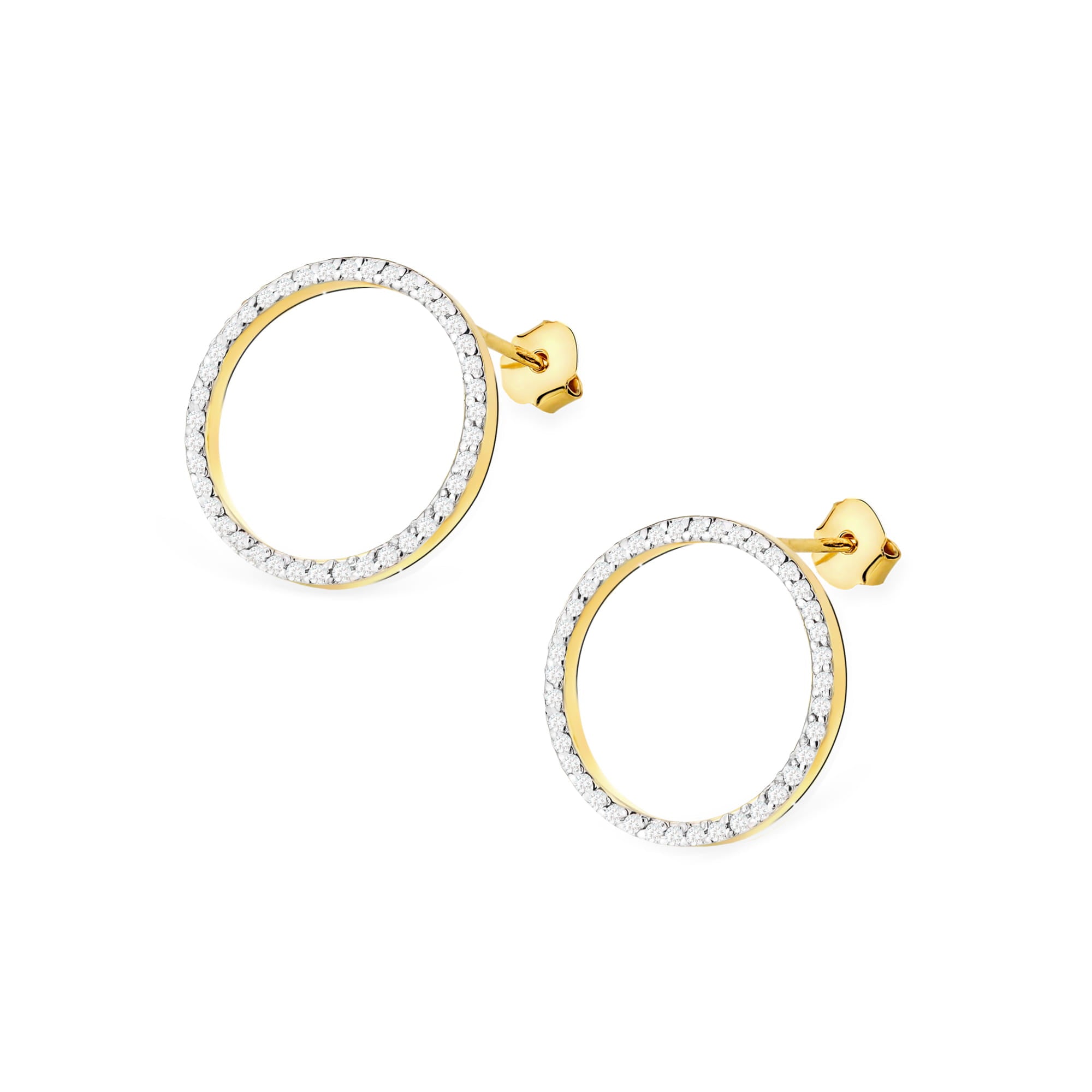 Cercei Aur 14K cu Diamante  Naturale 0.40 ct - Galben