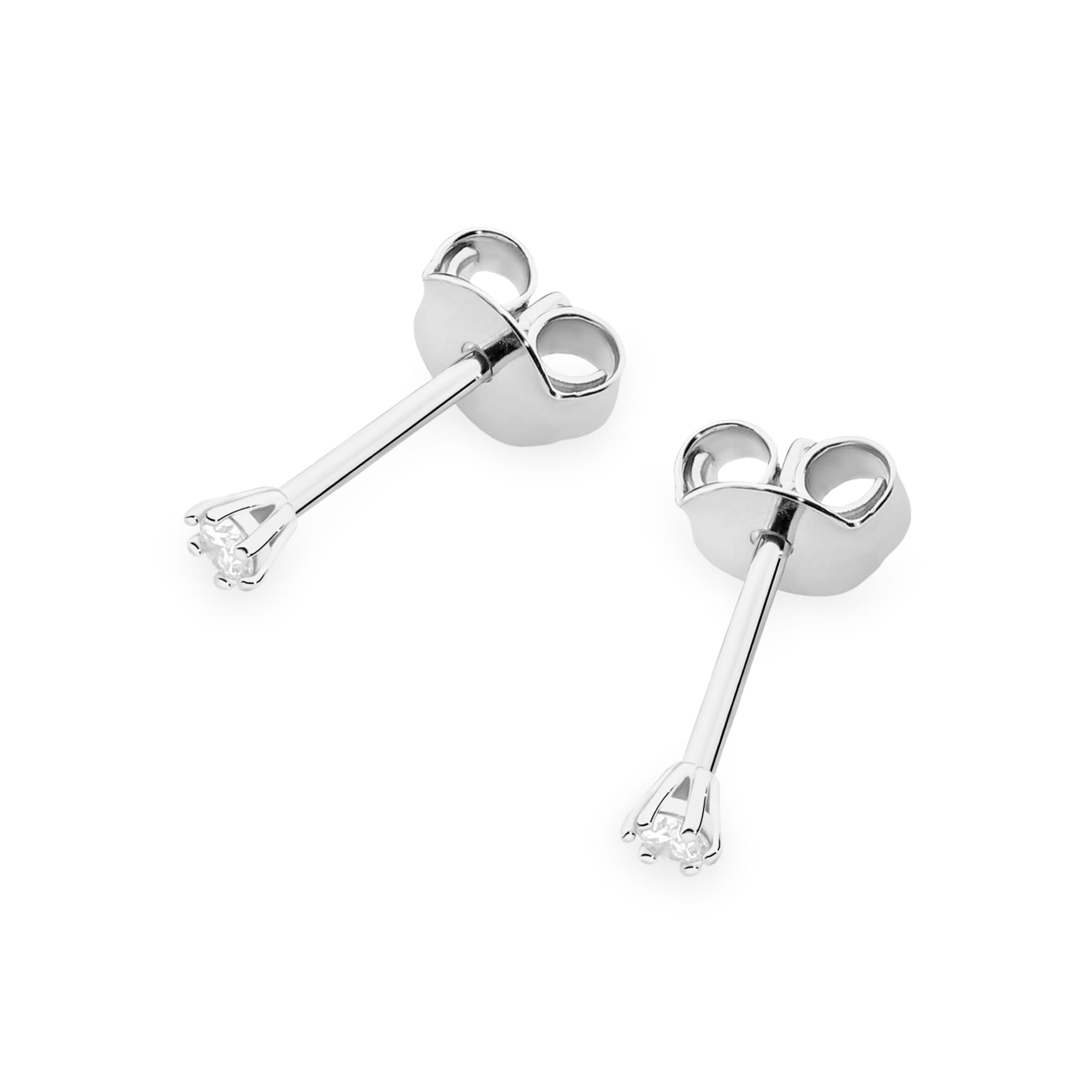 Cercei Aur 14K cu Diamante Naturale 0.08 ct - Alb