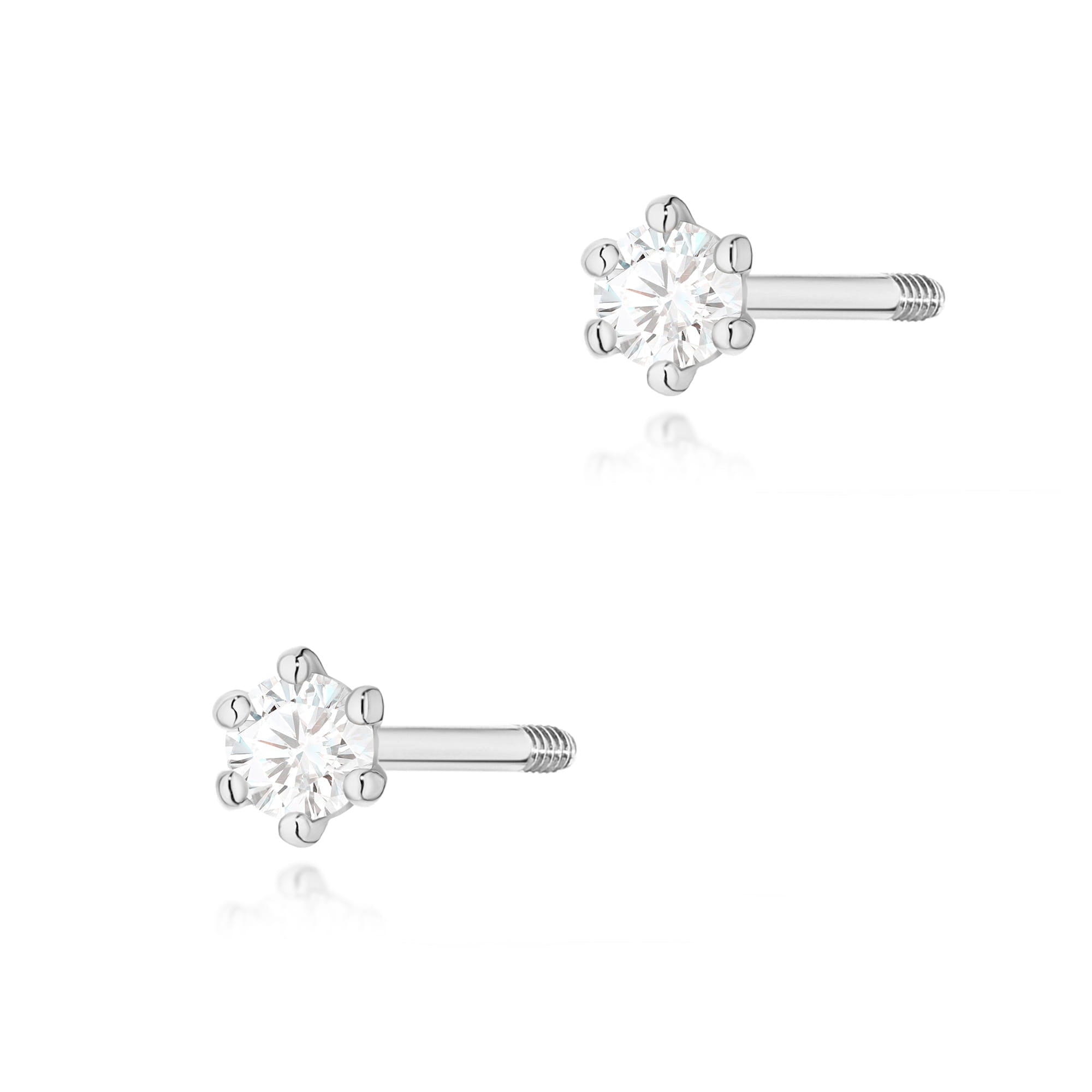 Cercei Aur 14K Diamant 2 x 0.05ct Rotund K0501